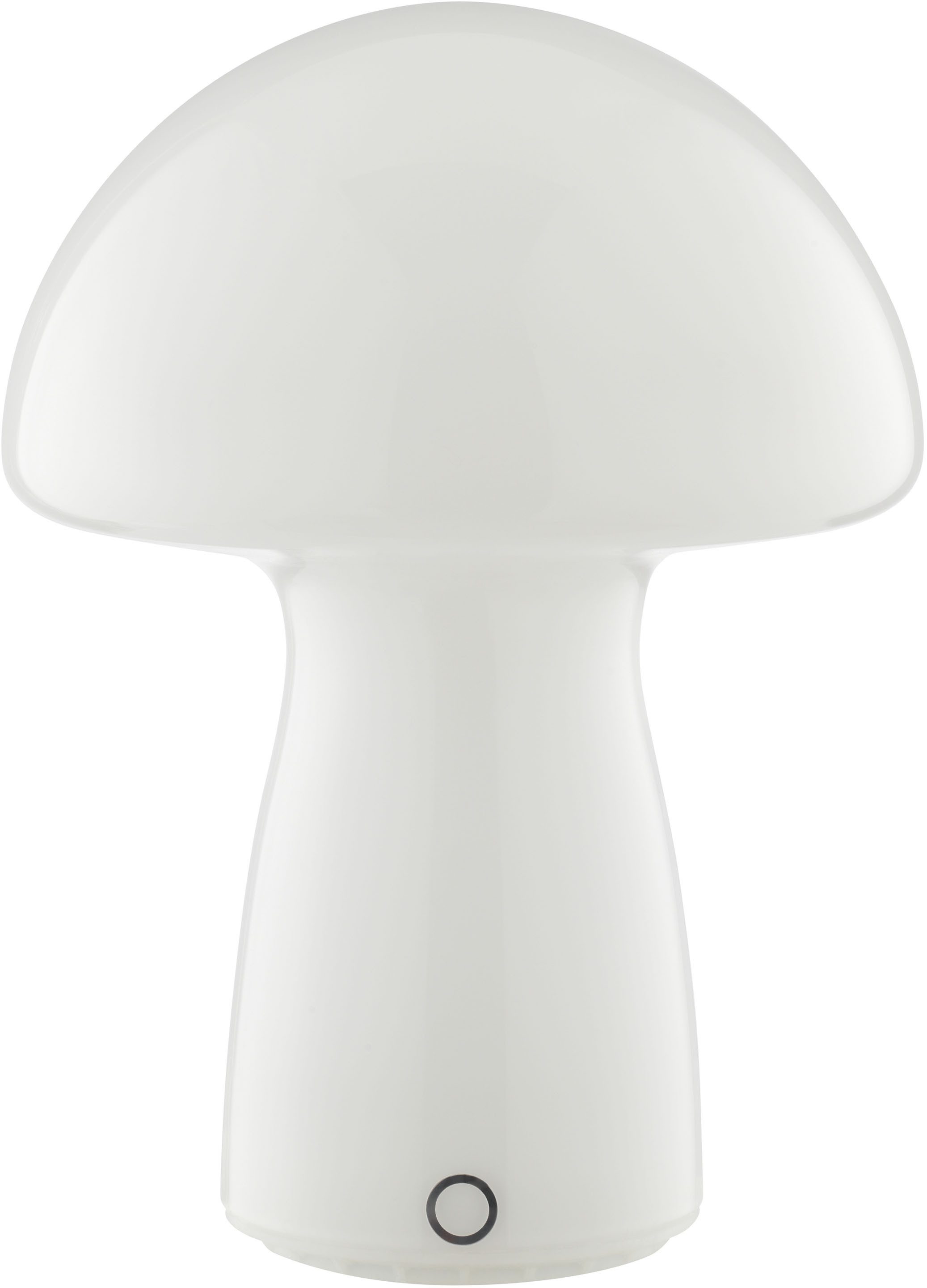 Brilliant LED Tischleuchte Erik, Dimmfunktion, LED fest integriert, Warmweiß, Pilzleuchte aus Glas mit Akku, 250 lm, 2700 K, H 22 cm, dimmbar