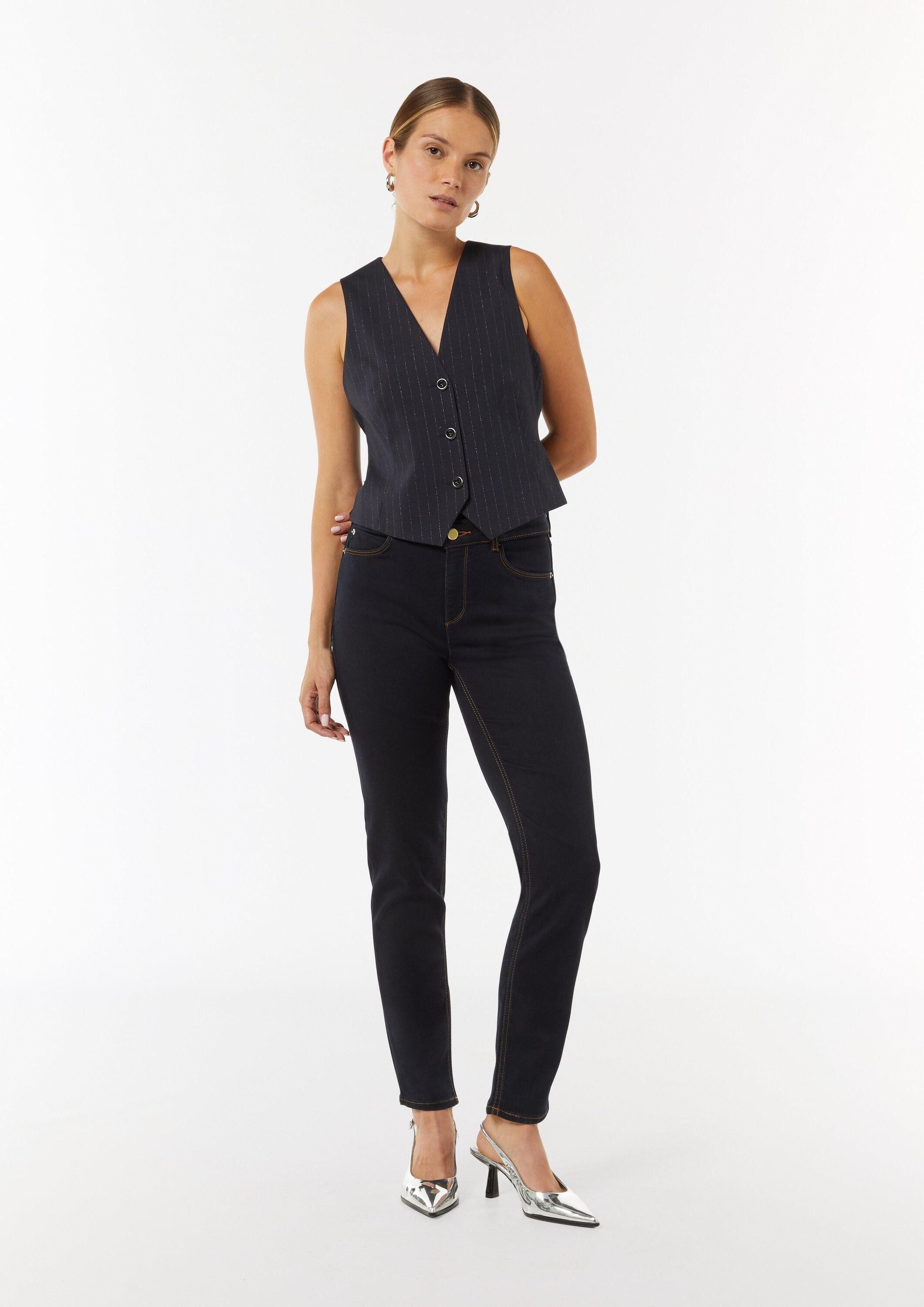 comma Slim-fit-Jeans Jeans-Hose Elastische Slim-Leg-Jeans mit dunkler Waschung