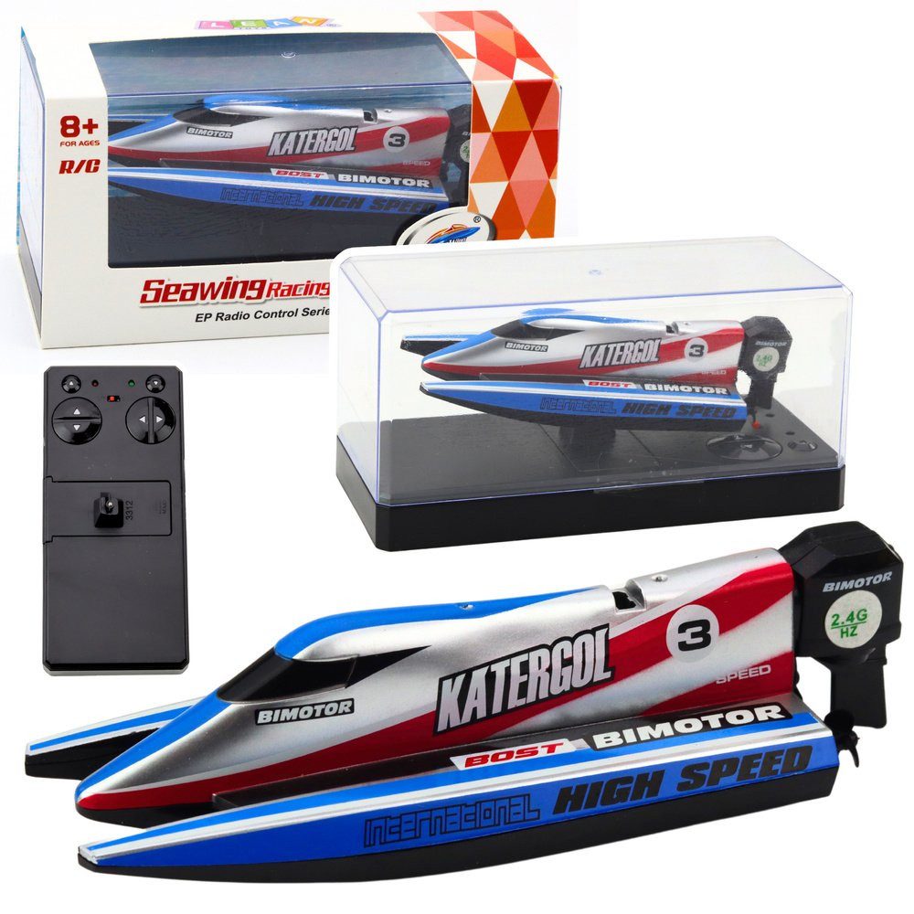 Wisam RC-Auto Ferngesteuertes Motorboot RC Blau-Silber 14cm