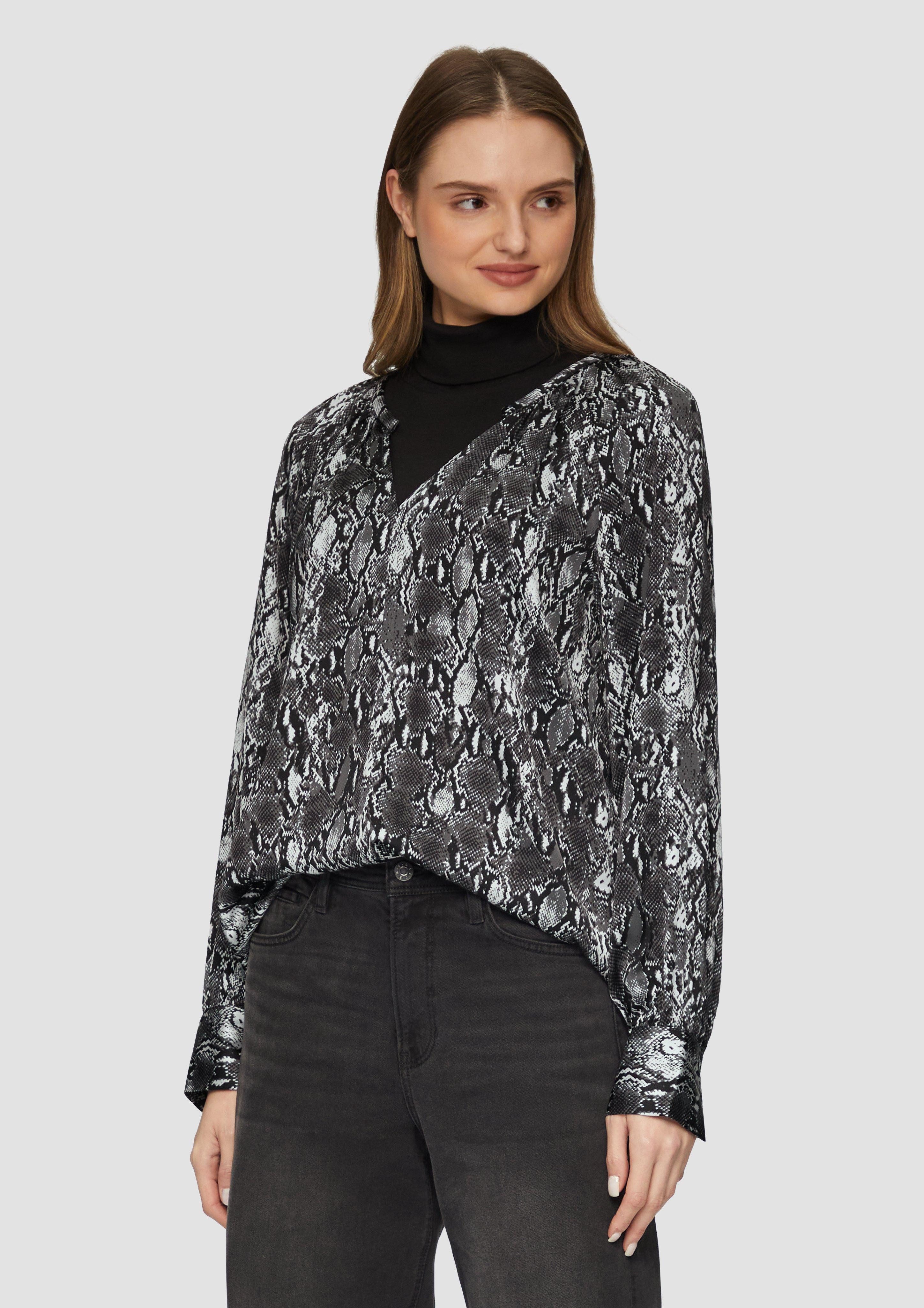 s.Oliver Langarmbluse Satinbluse im Relaxed Fit günstig online kaufen