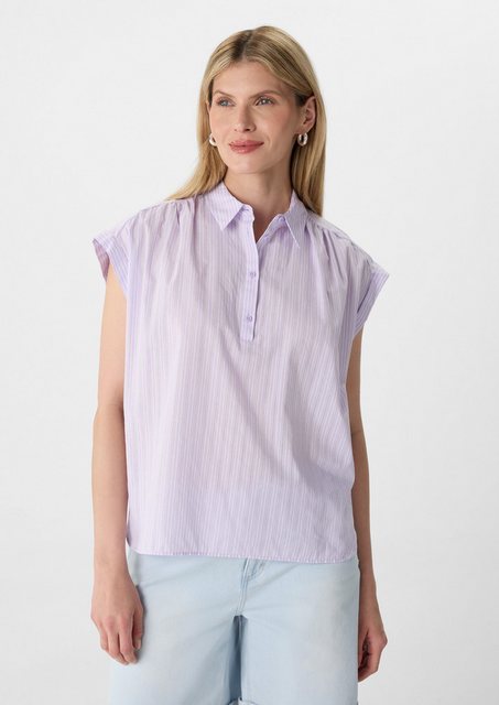 comma casual identity Blusentop Ärmellose Hemdbluse im Loose Fit mit Strukt günstig online kaufen
