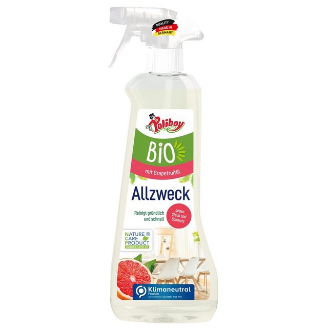 poliboy – 500 ml – schneller und effektiver Bio Allzweckreiniger (für alle Oberflächen und Holzarten – Made in Germany)