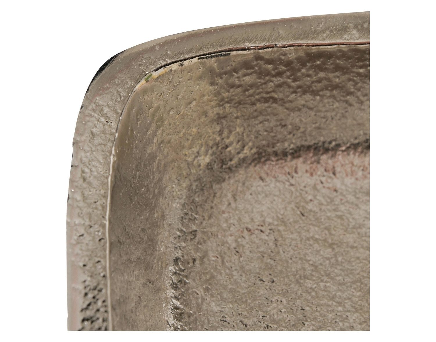 BOLTZE GRUPPE GmbH Tablett Deko-Tablett VENDI, 40 x 16 cm, Silbergrau, Aluminium, (1-tlg)