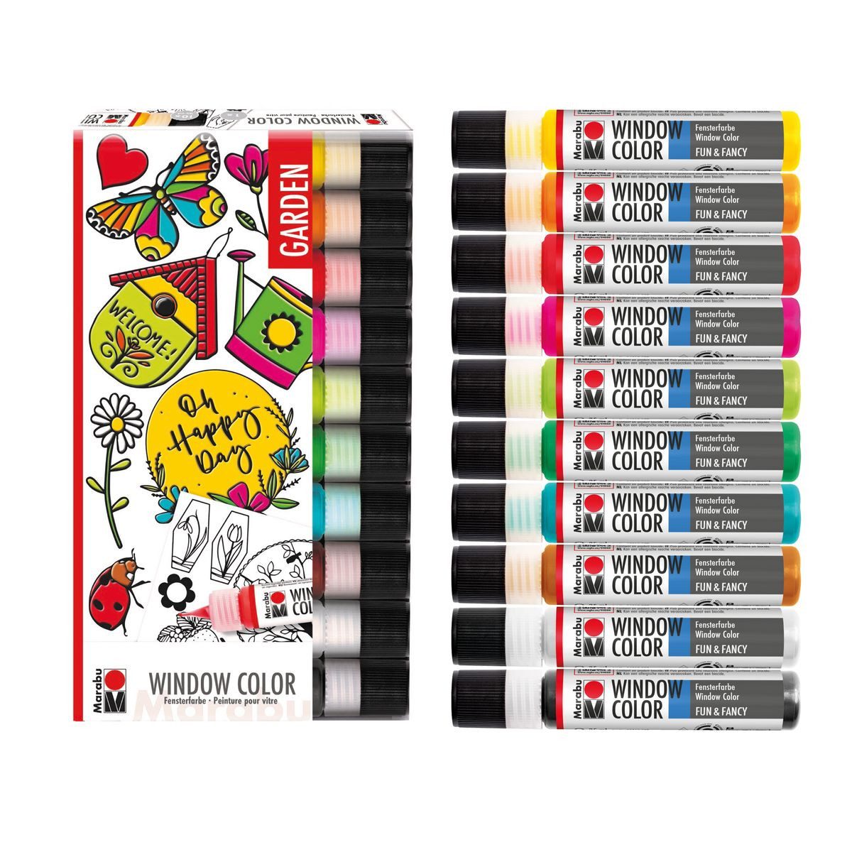 Marabu Kinderfarbe Marabu Window Color Set Garden 10x25ml