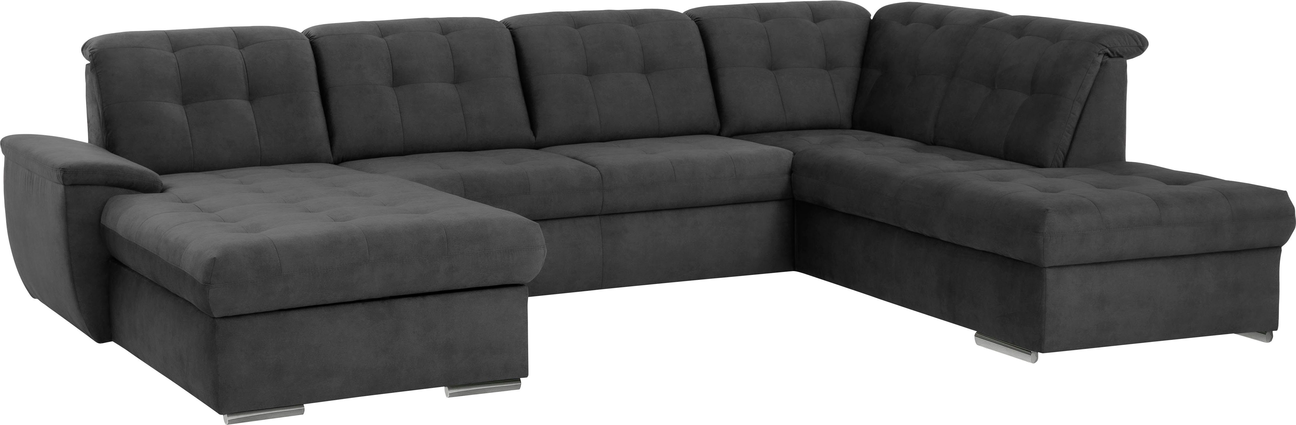 mit grey sofa Bettkasten - 4 6x fashion Bettfunktion Kopfteilverstellung, Wohnlandschaft, exxpo Teile, Wahlweise und