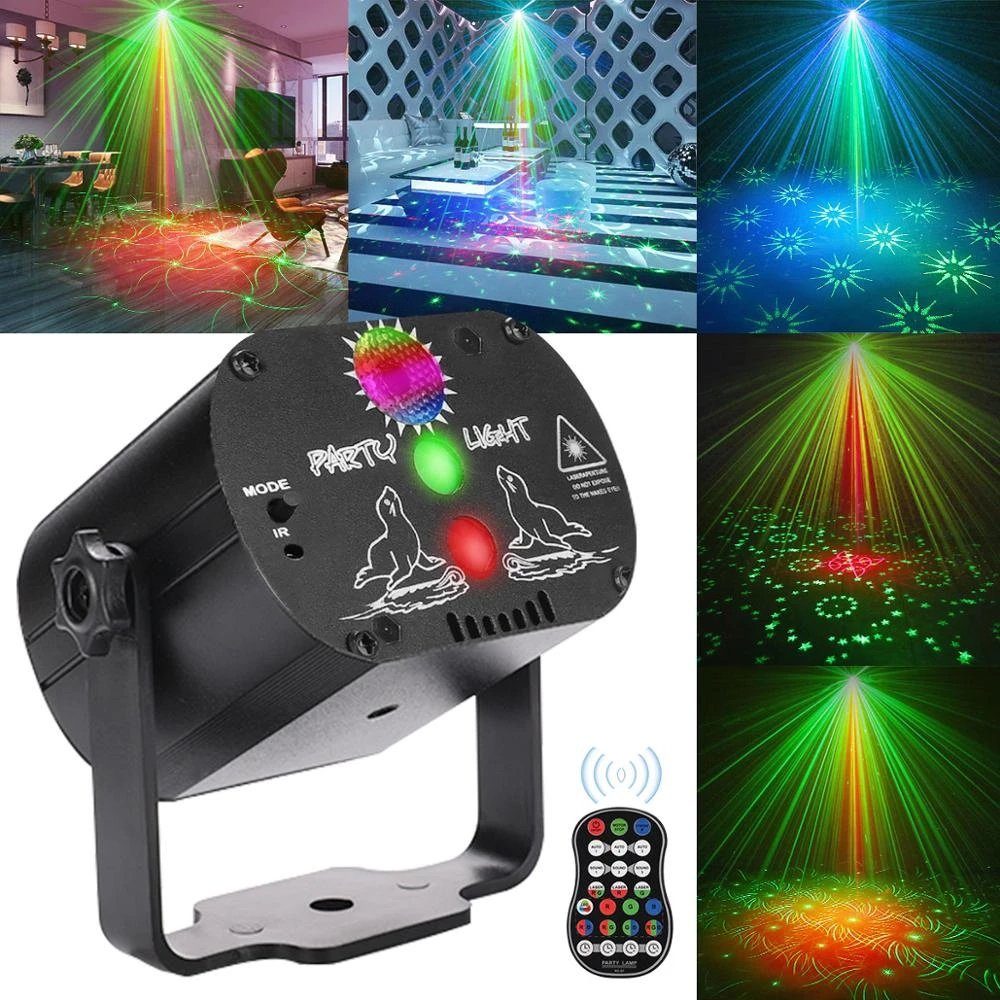 BlingBin Discolicht RGB Lichteffekt 120 Muster Laser Projektor mit &  Fernbedienung