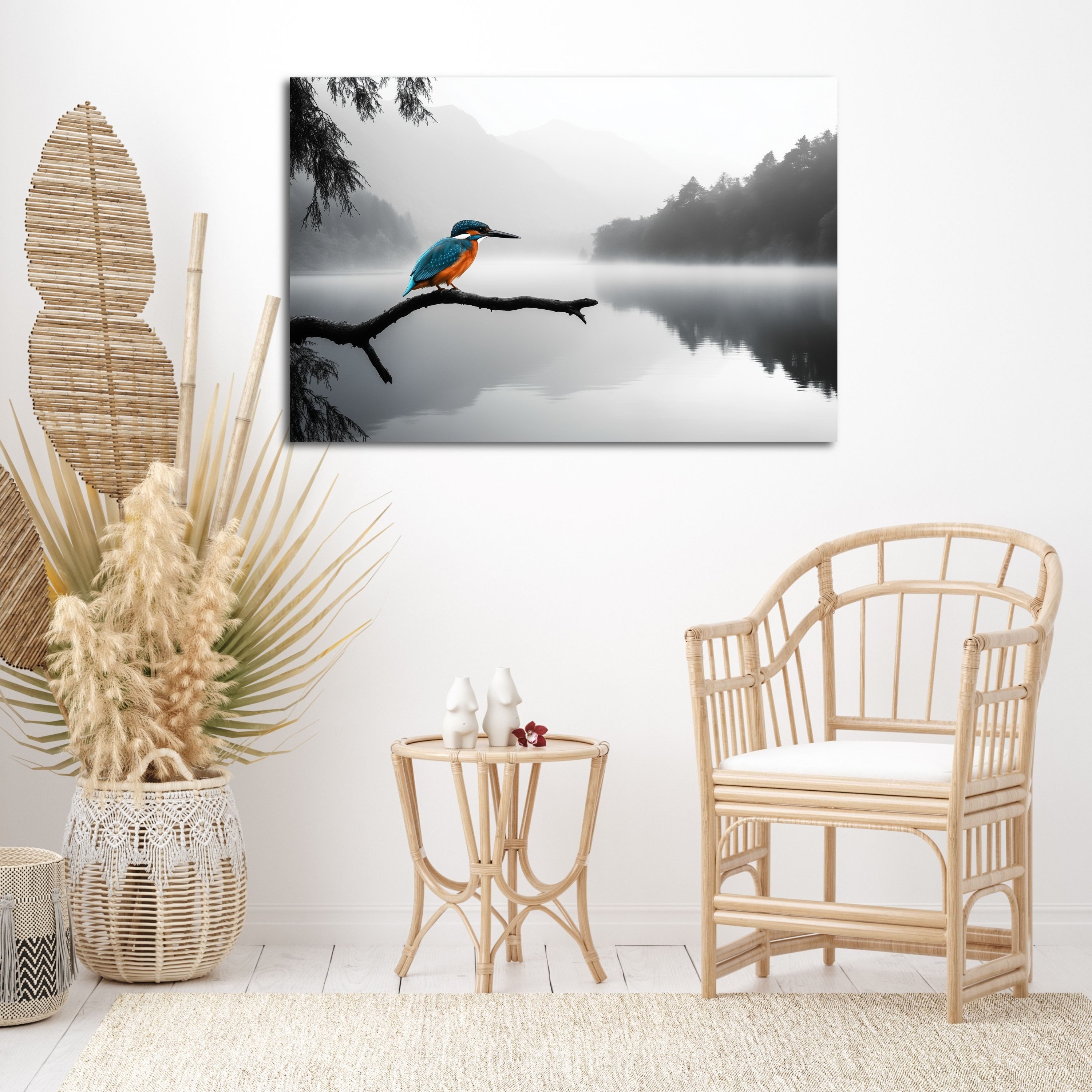 DARO Design Leinwandbild Modern Abstrakt Wandbilder XXL Wandbild Wand Deko Leinwand Bilder, (bunter Specht - Bild Groß Wohnzimmer Schlafzimmer Küche Esszimmer Einteilig Querformat Fotodruck Leinwände Wanddeko Abstrakte Kunst Boho), 30x20cm