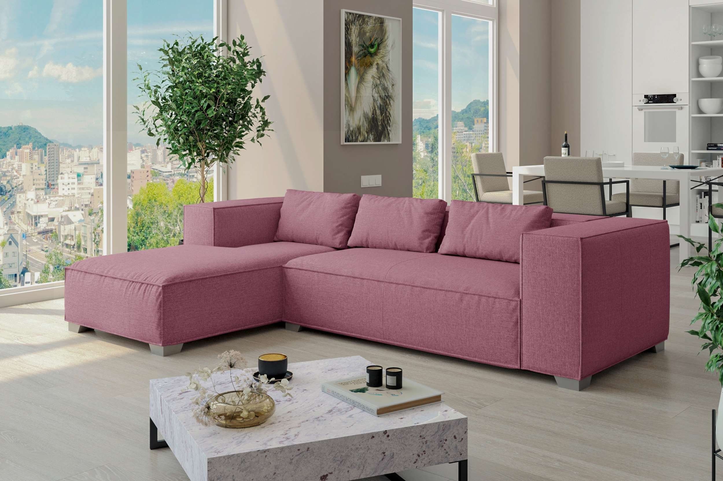 Stylefy Ecksofa Samantha, Wellenfederung, rechts oder Raum mane bestellbar, frei links mit Eckcouch, L-Form, Modern Design stellbar, im