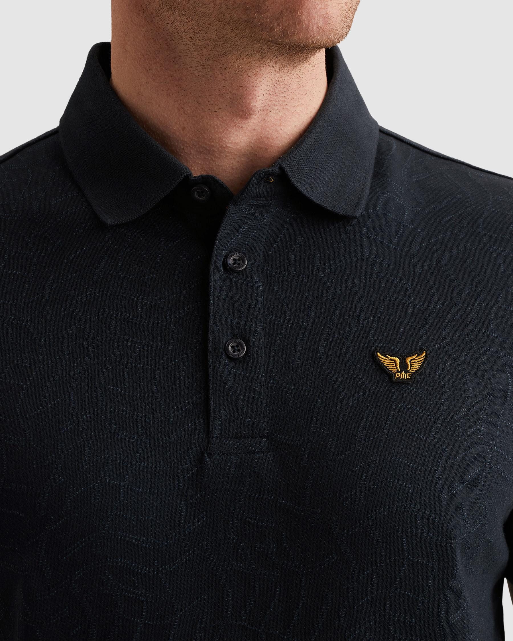 PME LEGEND Short sleeve polo jersey jacquard mit Logo Stickerei