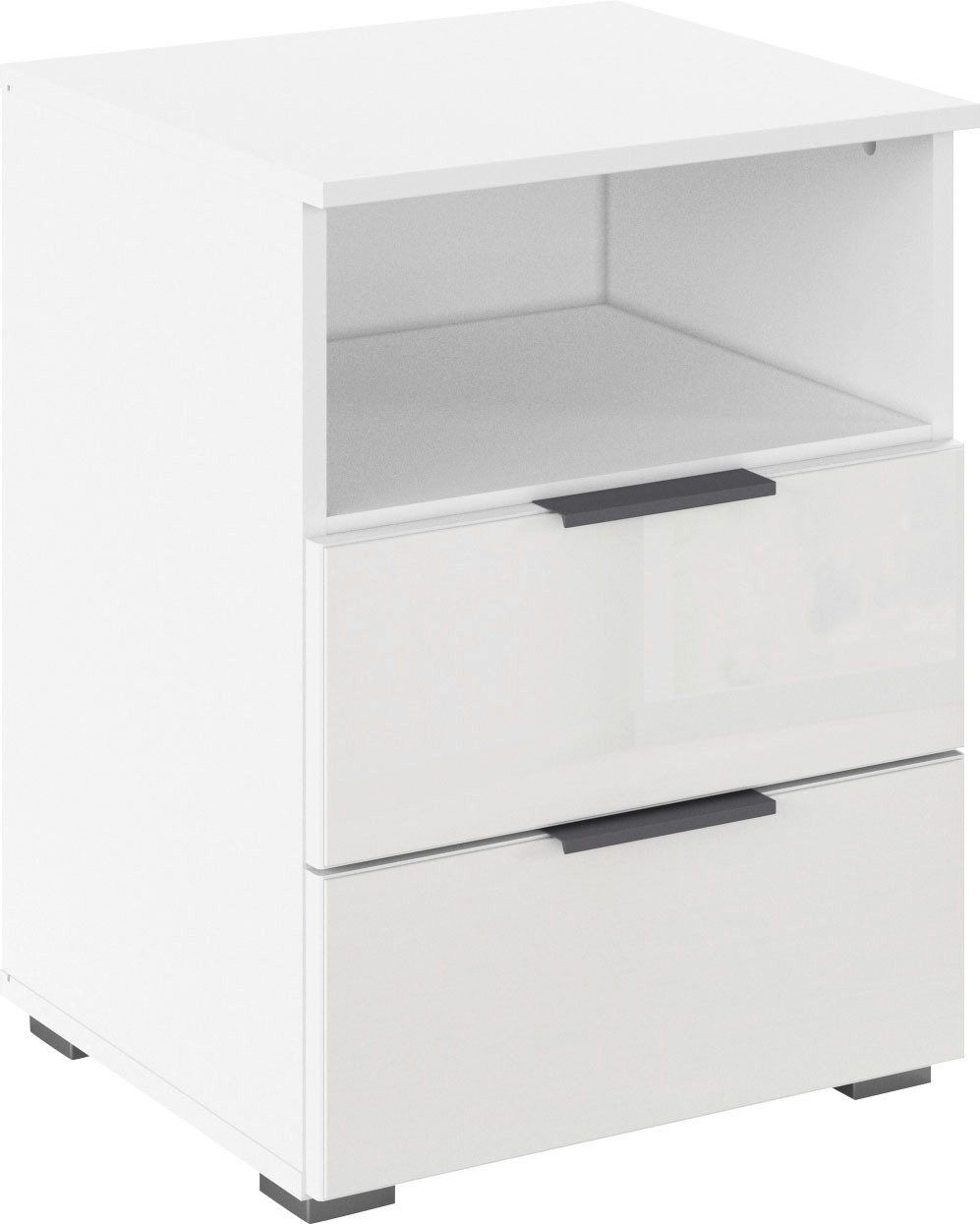Nachtkommode Nachttisch Nachtschrank Nachtkonsole AGORDO mit Glasfront