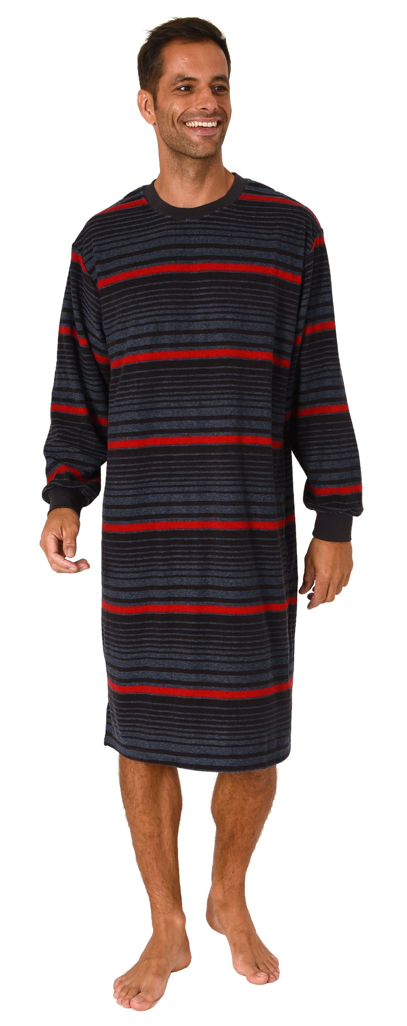 Normann Pyjama Edel aussehendes Herren Frottee Nachthemd langarm mit Bündch günstig online kaufen