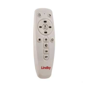 Lindby LED-Hängeleuchte Luram, dimmbar, LED-Leuchtmittel fest verbaut, Farbwechsel warmweiß / tageslicht, Modern, Aluminium, Kunststoff, silber, weiß, 1 flammig, inkl.