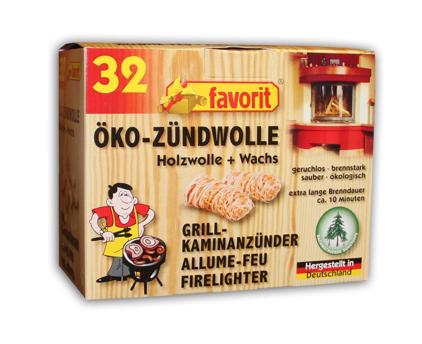favorit Grillanzünder Favorit 1228 Öko Zündwolle 32 Holzwolle