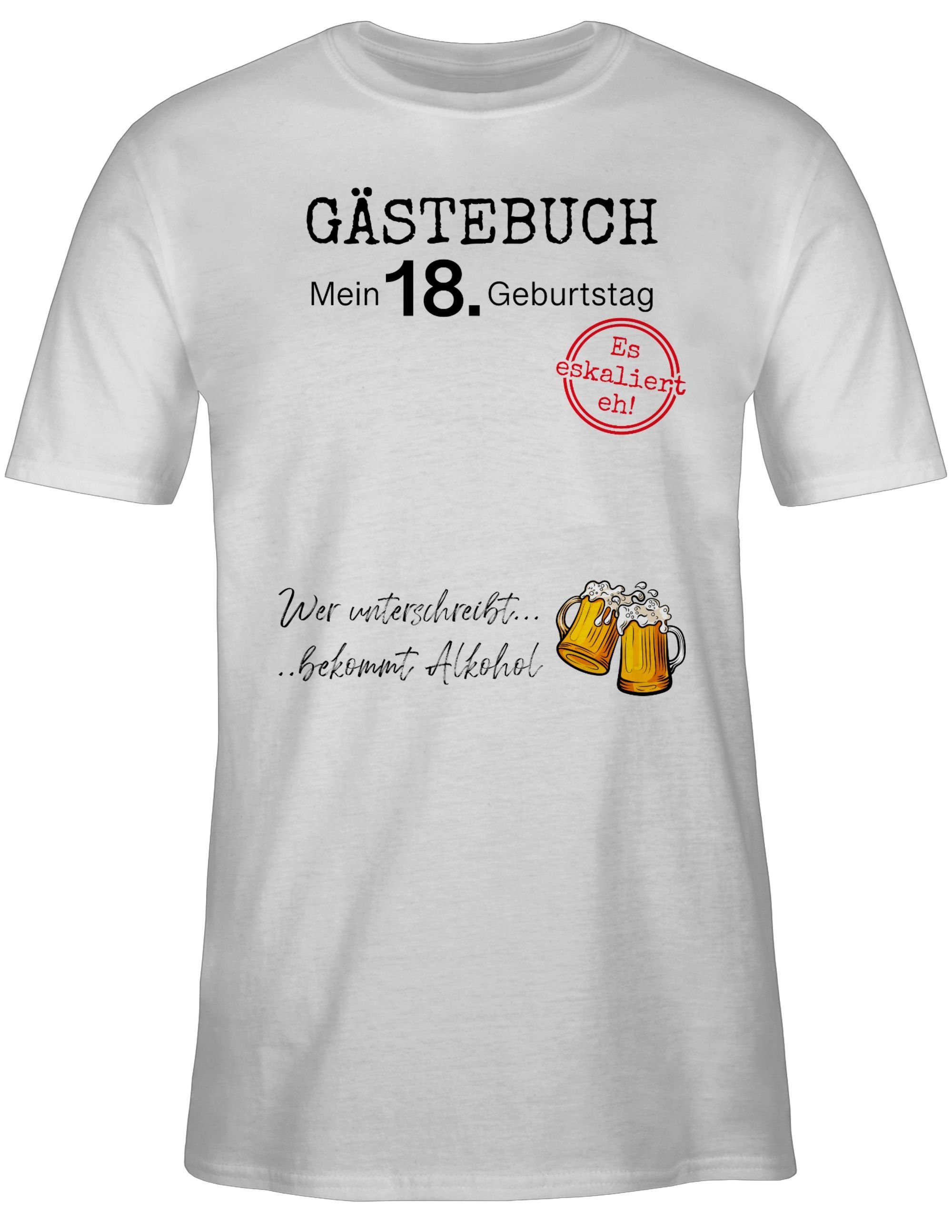 Shirtracer T-Shirt Gästebuch 18. Geburtstag 18. günstig online kaufen