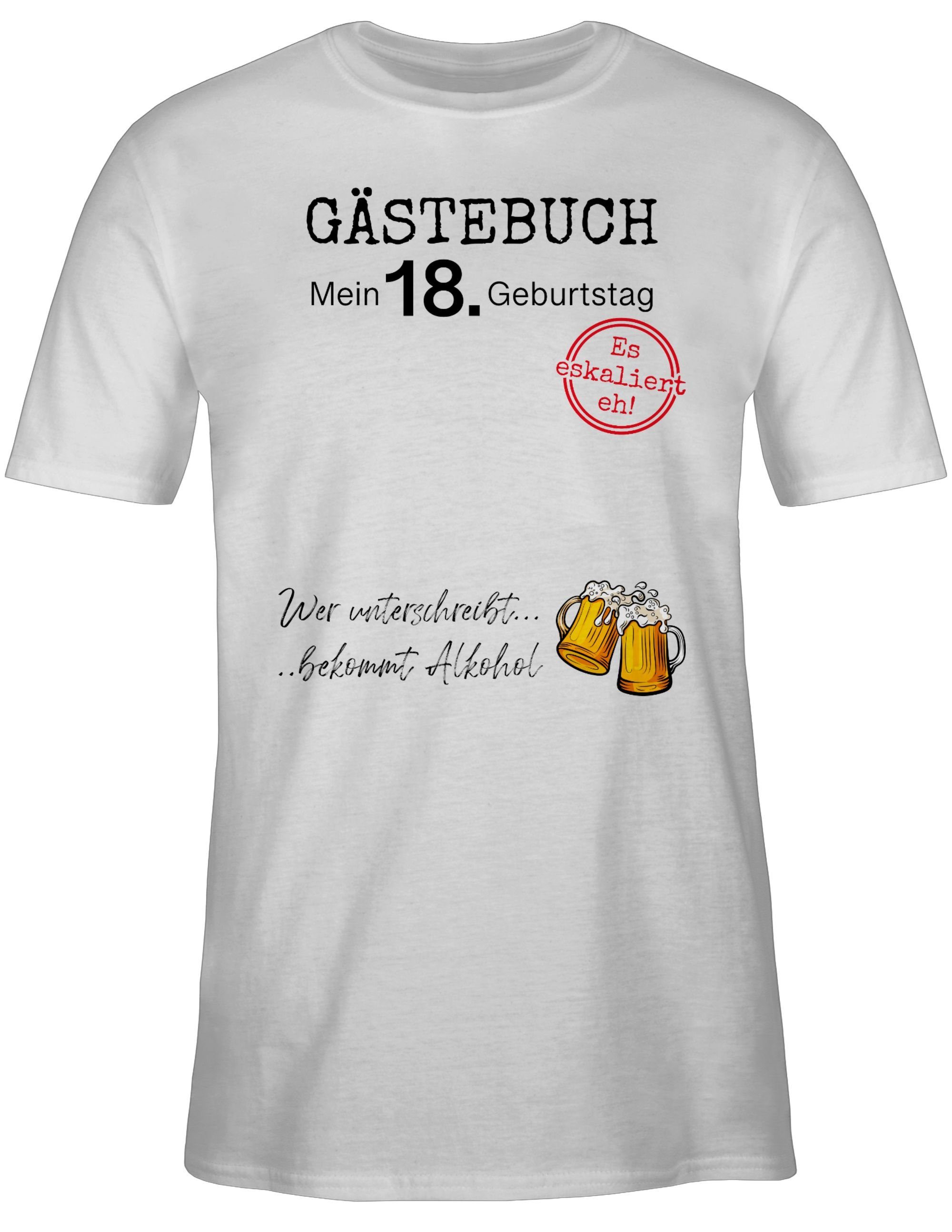 Weiß 18. Shirtracer T-Shirt 18. Gästebuch 1 Geburtstag Geburtstag