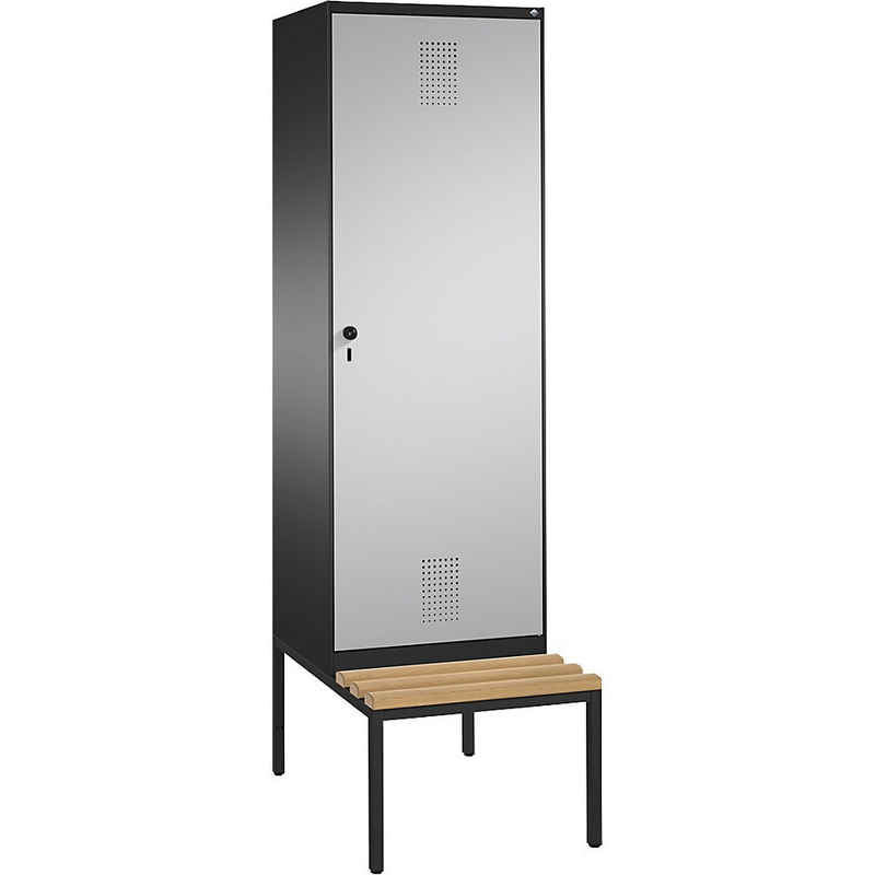 C+P Garderobenschrank Breite: 600 mm x Tiefe: 815 mm x Höhe: 2090 mm weißaluminium