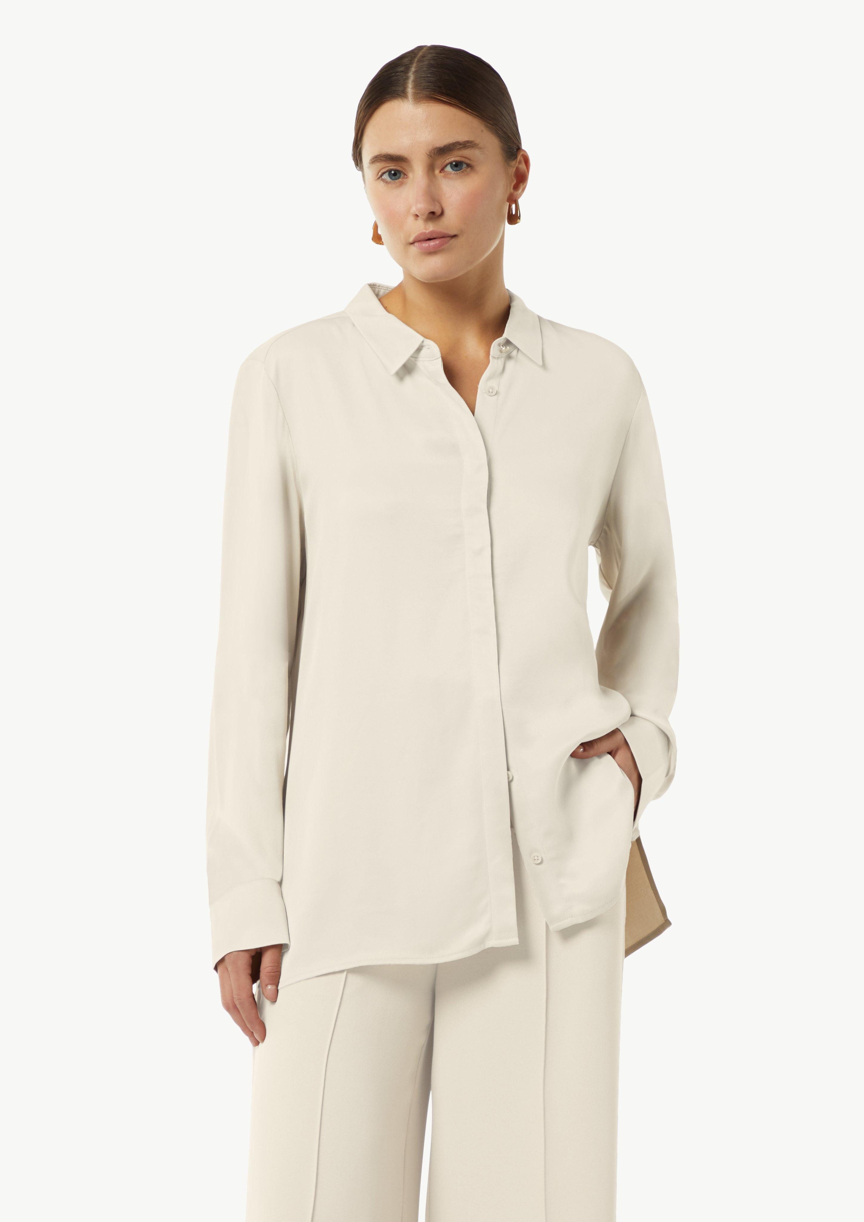 Langarmbluse Satinbluse im Relaxed Fit