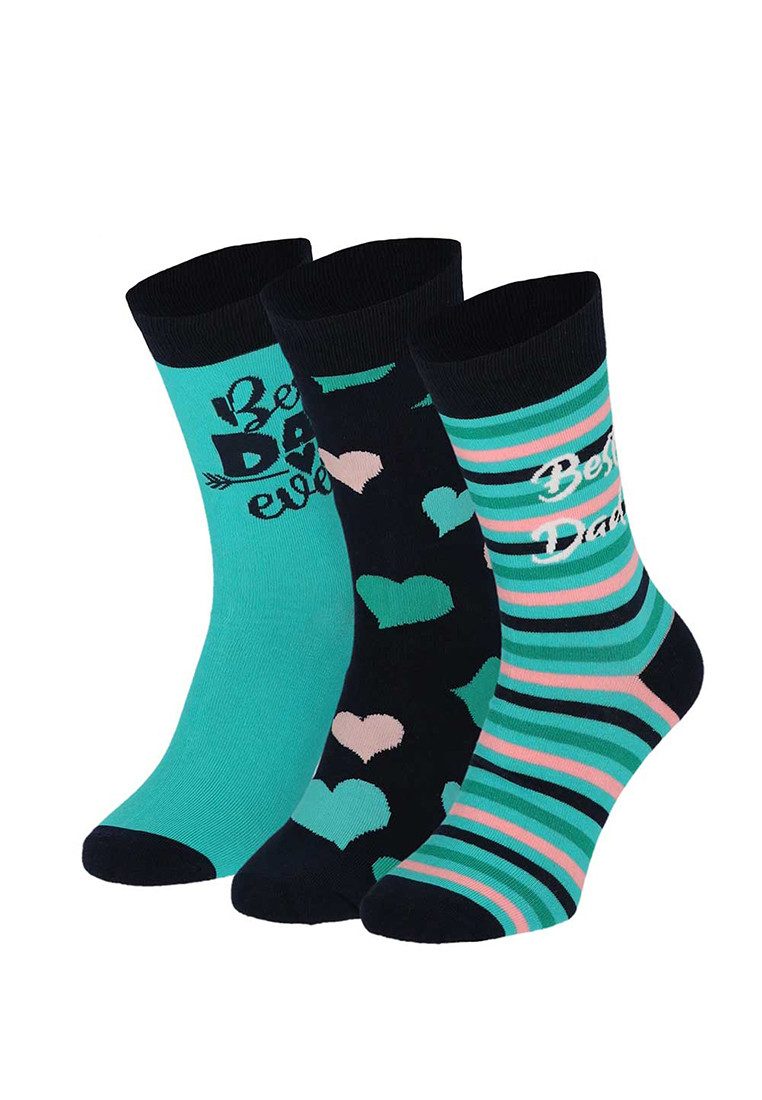 Yuhu Socken Herren Socken Best Dad Super Dad 3er Pack Vatertag Geschenkbox (3-Paar)