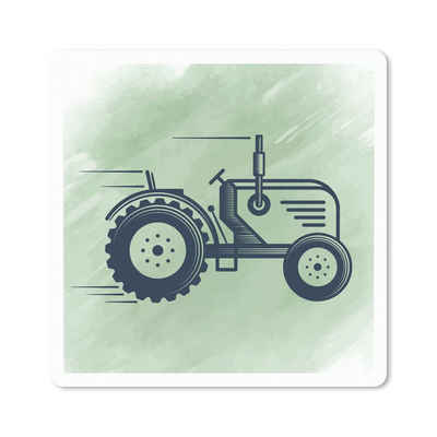 MuchoWow Gaming Mauspad Traktor - Rad - Schwarz (1-St), Gaming, Rutschfester Unterseite, Mausunterlage, 80x80 cm, XXL, Großes