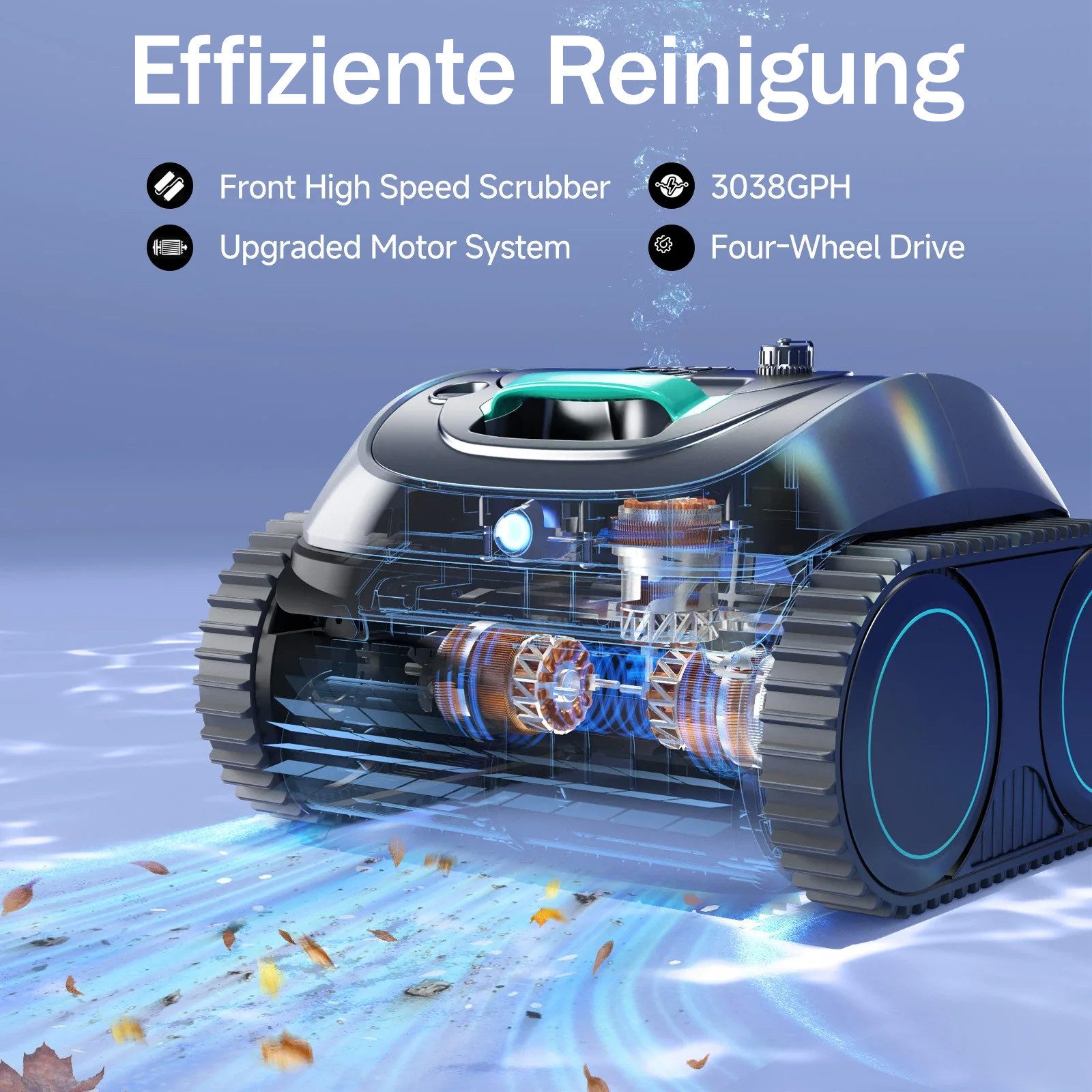 WYBOT Poolroboter C1 Pro Kabelloser Betrieb ideal für große Flächen