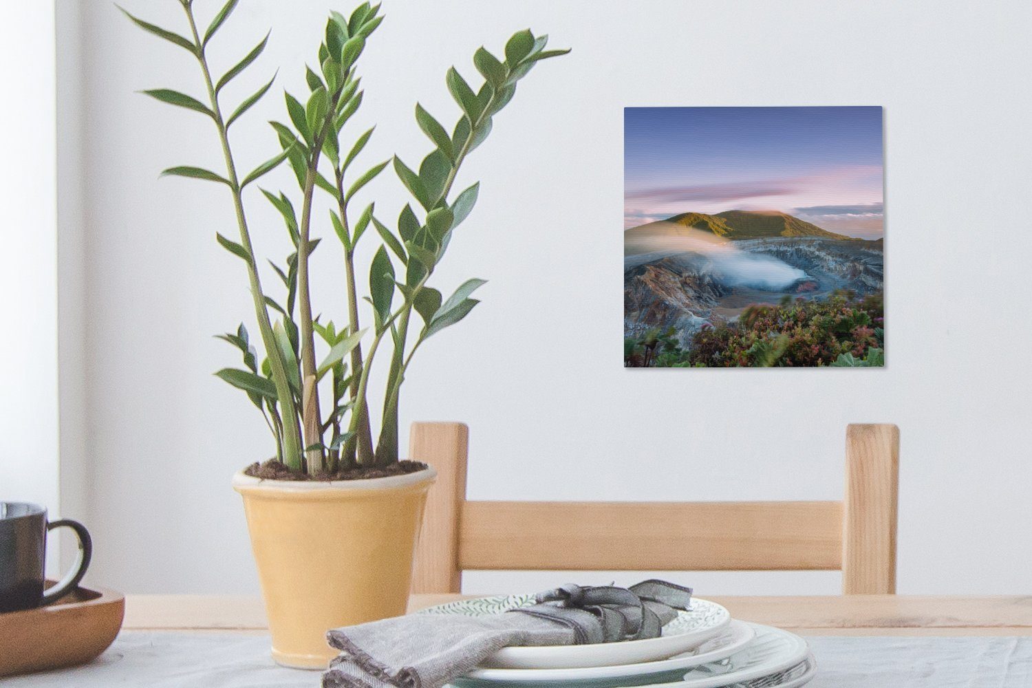 Leinwandbild bei Wohnzimmer (1 Schlafzimmer OneMillionCanvasses® Costa Bilder für St), Sonnenuntergang Poas Leinwand Rica, in Vulkan