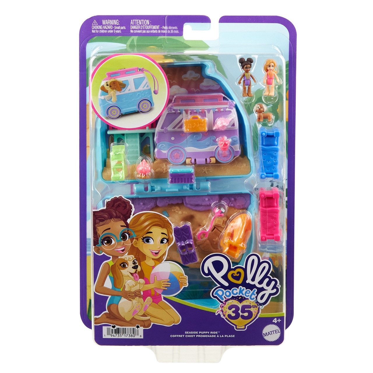 Mattel® Minipuppe Mattel FRY35, HRD36 - Polly Pocket Urlaub am Hundestrand günstig online kaufen