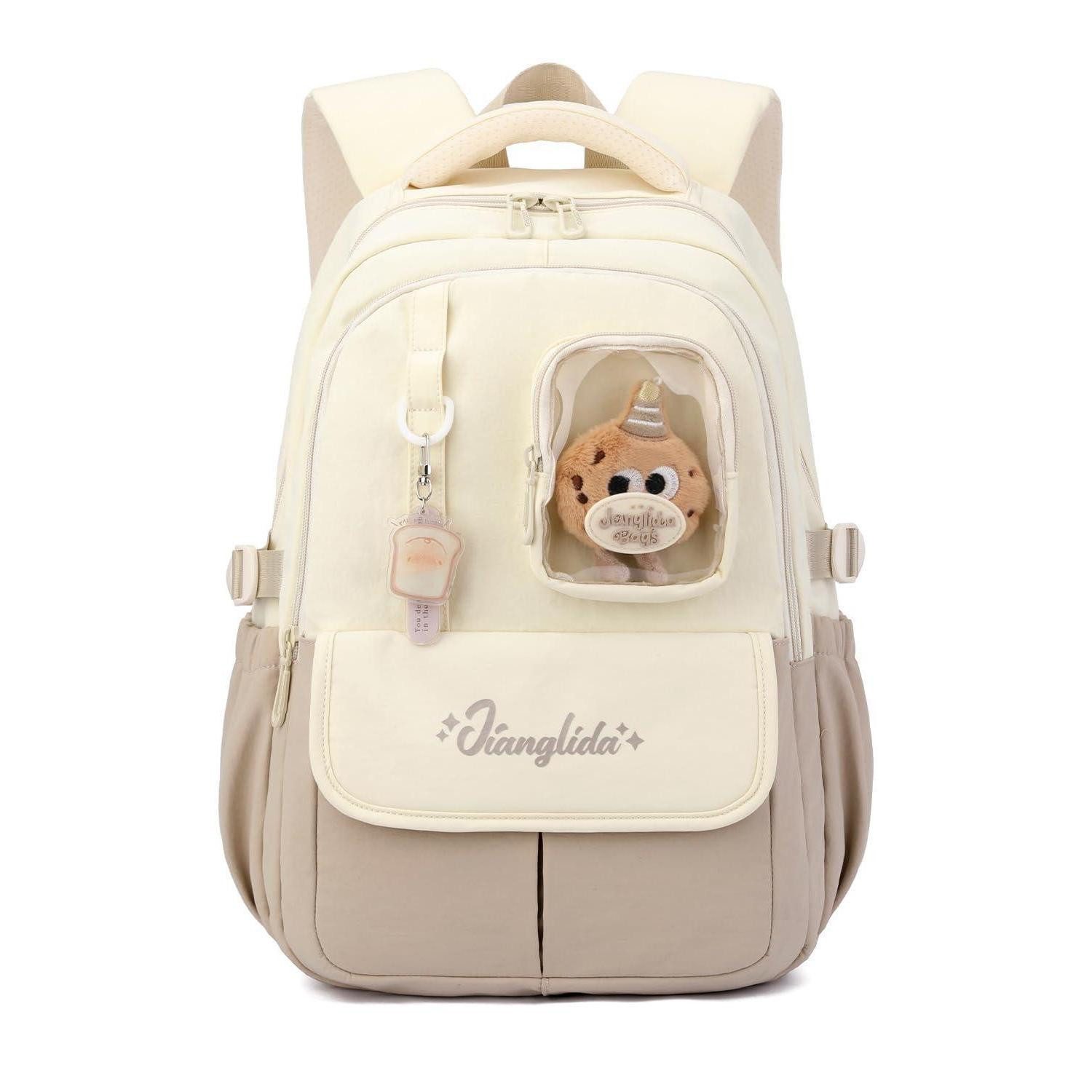 LuxusKollektion Schulranzen Schulrucksack Mädchen Braun leicht mit Trolley-Gurt