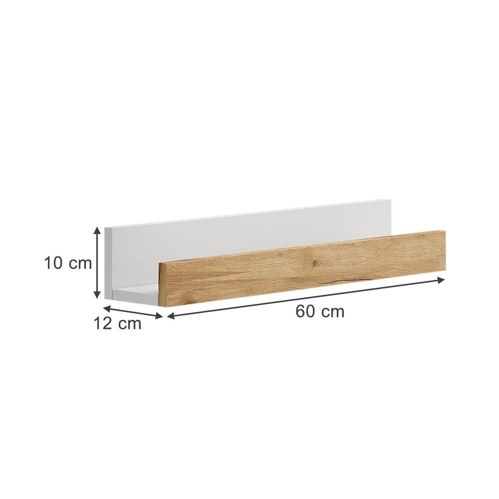 Vicco Bücherregal Tomy, Weiß/Goldkraft Eiche, 60 günstig online kaufen