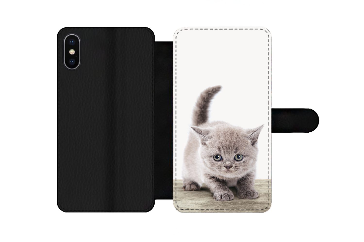 MuchoWow Handyhülle Kätzchen - Katze - Haustiere - Jungen - Kinder - Mädchen, Handyhülle Telefonhülle Apple iPhone Xs Max