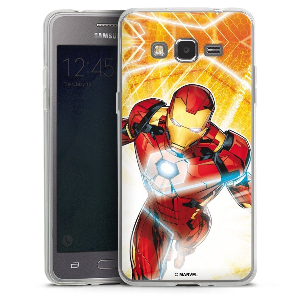 DeinDesign Handyhülle Iron Man on Fire, Samsung Galaxy Grand Prime Silikon Hülle Bumper Case Handy Schutzhülle