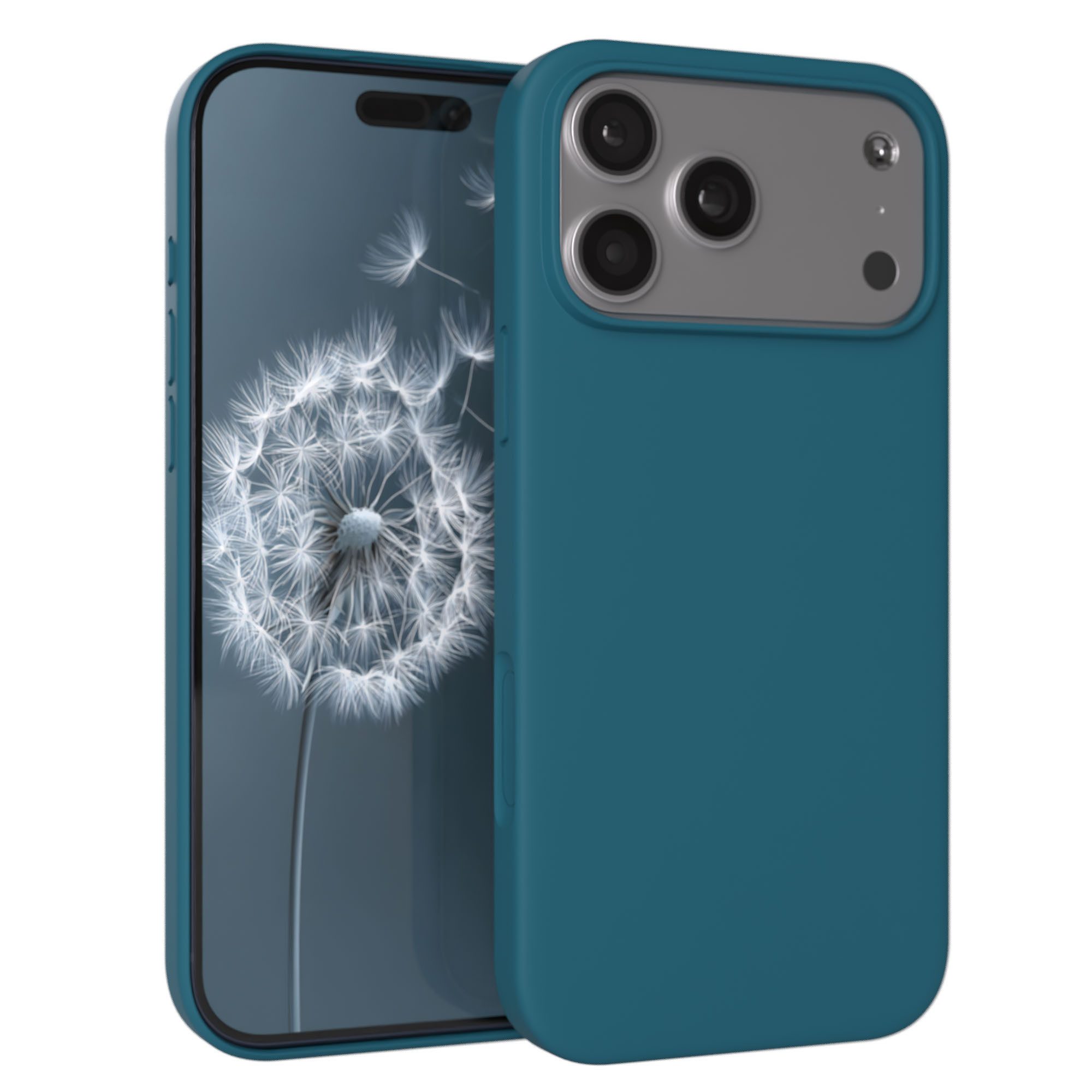 EAZY CASE Handyhülle für Apple iPhone 17 Pro Max Hülle Silikon 6,9 Zoll, Hülle mit Kameraschutz Bumper Case stoßfest Handy Softcase Petrol