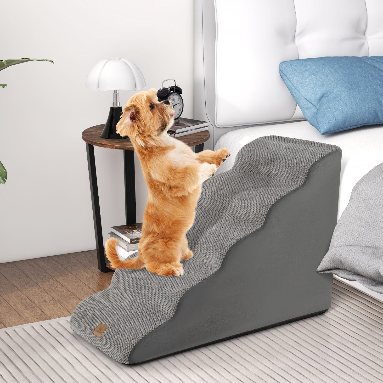 KOMFOTTEU Haustiertreppe, Hundetreppe mit Waschbar Bezug günstig online kaufen