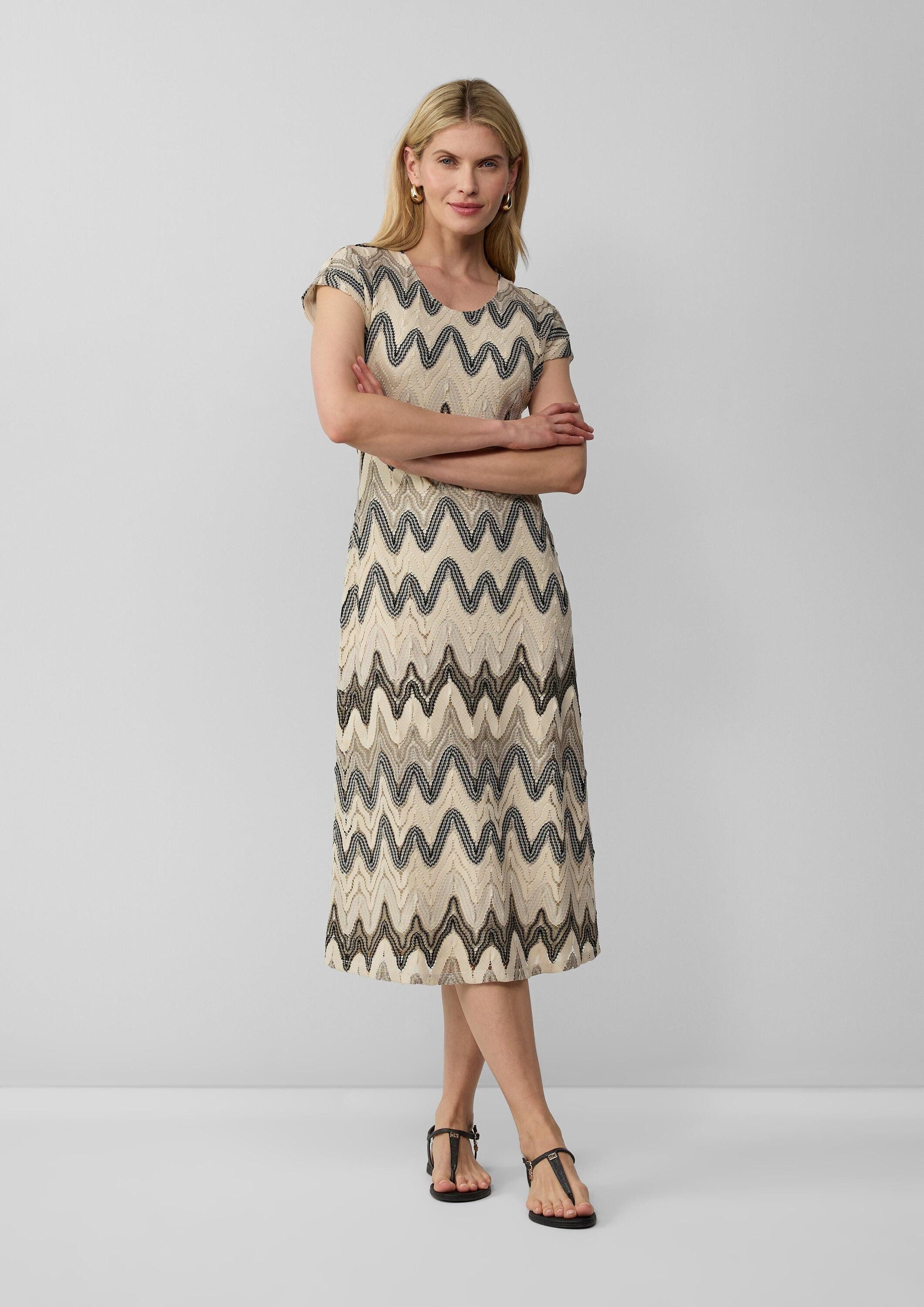 s.Oliver Midikleid Kleid Gemustertes Etuikleid aus Häkeljersey günstig online kaufen
