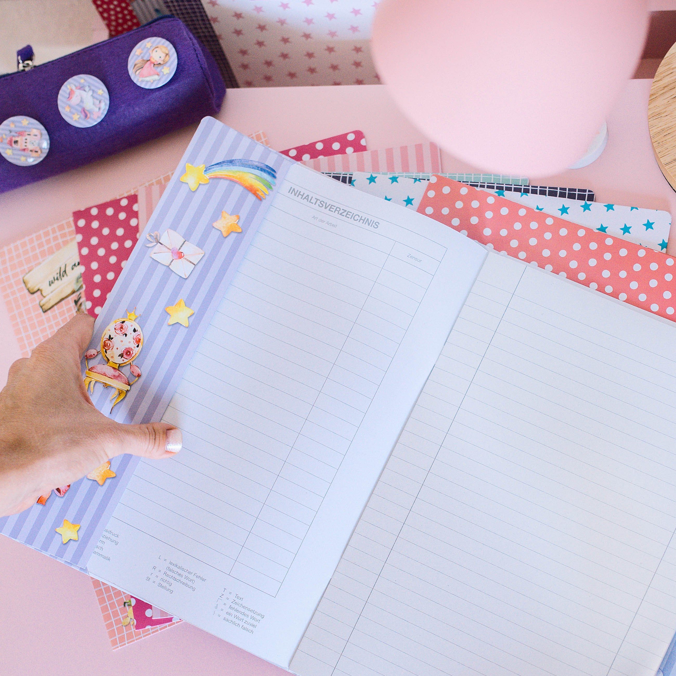 PAPIERDRACHEN Schulheft Heftumschläge - DIN A4, Papierheftumschläge