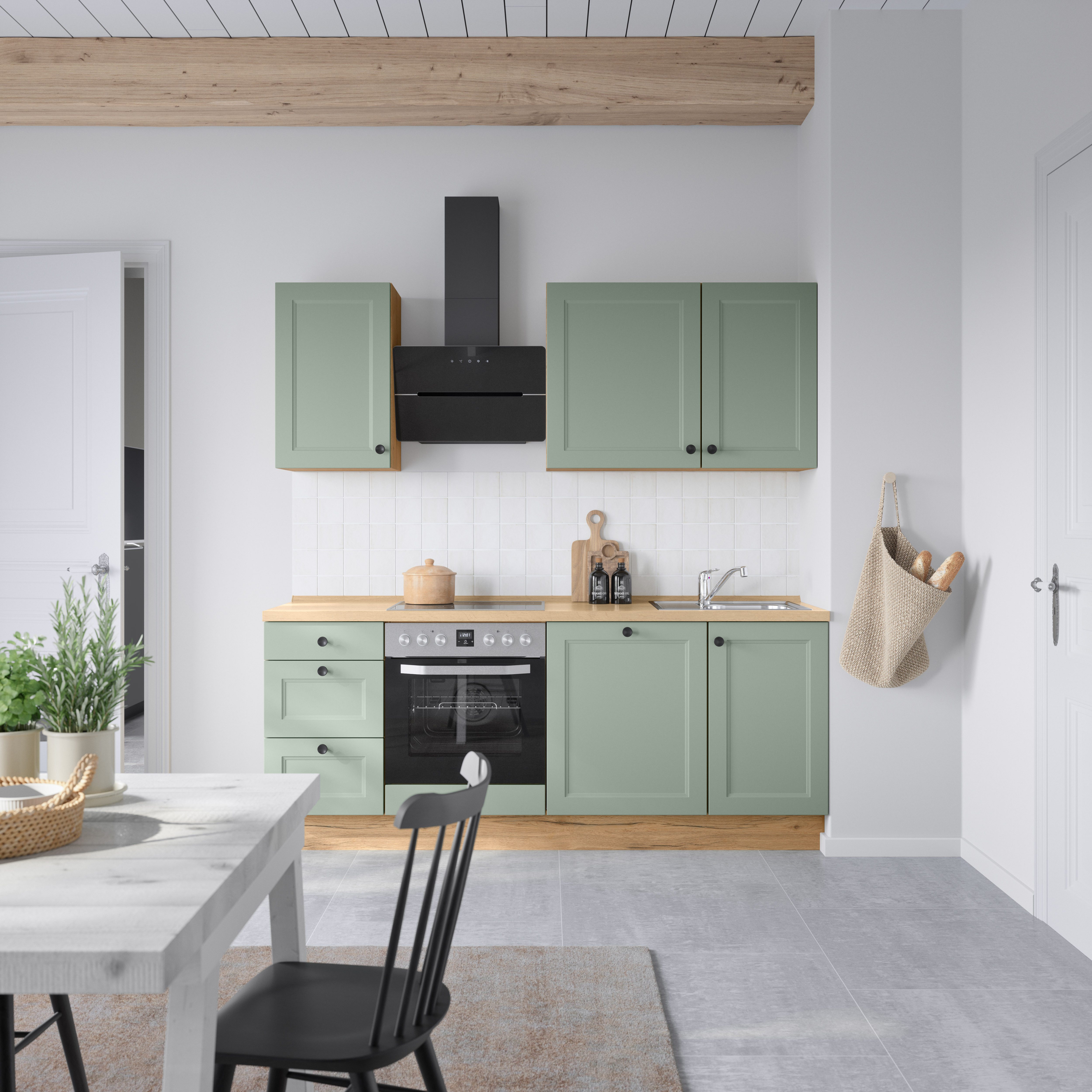 nobilia® Küchenzeile "Cascada II", NEU: individuell anpassbar mit gratis Profi-Beratung, vormontiert, Breite 210 cm, Ausrichtung wählbar, wahlw. mit E-Geräten