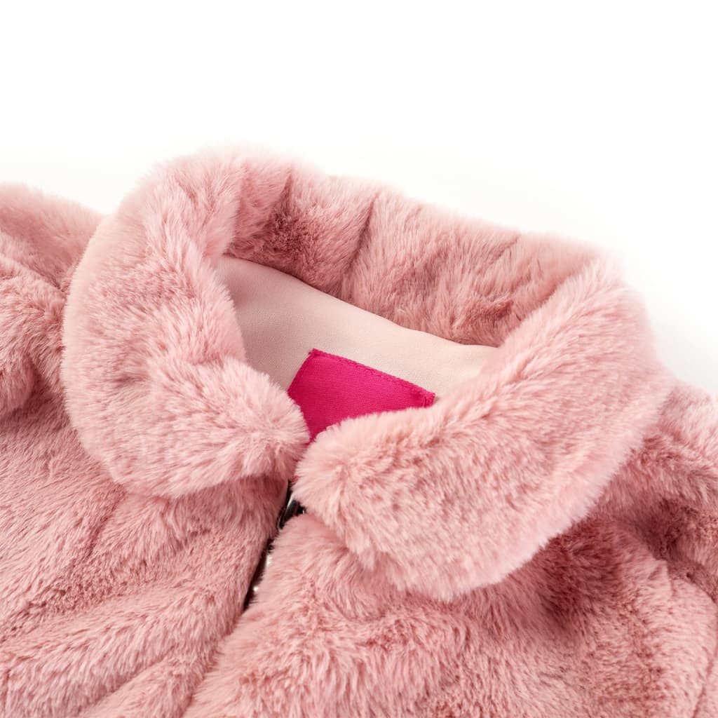 vidaXL Wintermantel Kindermantel Kunstpelz Rosa 92