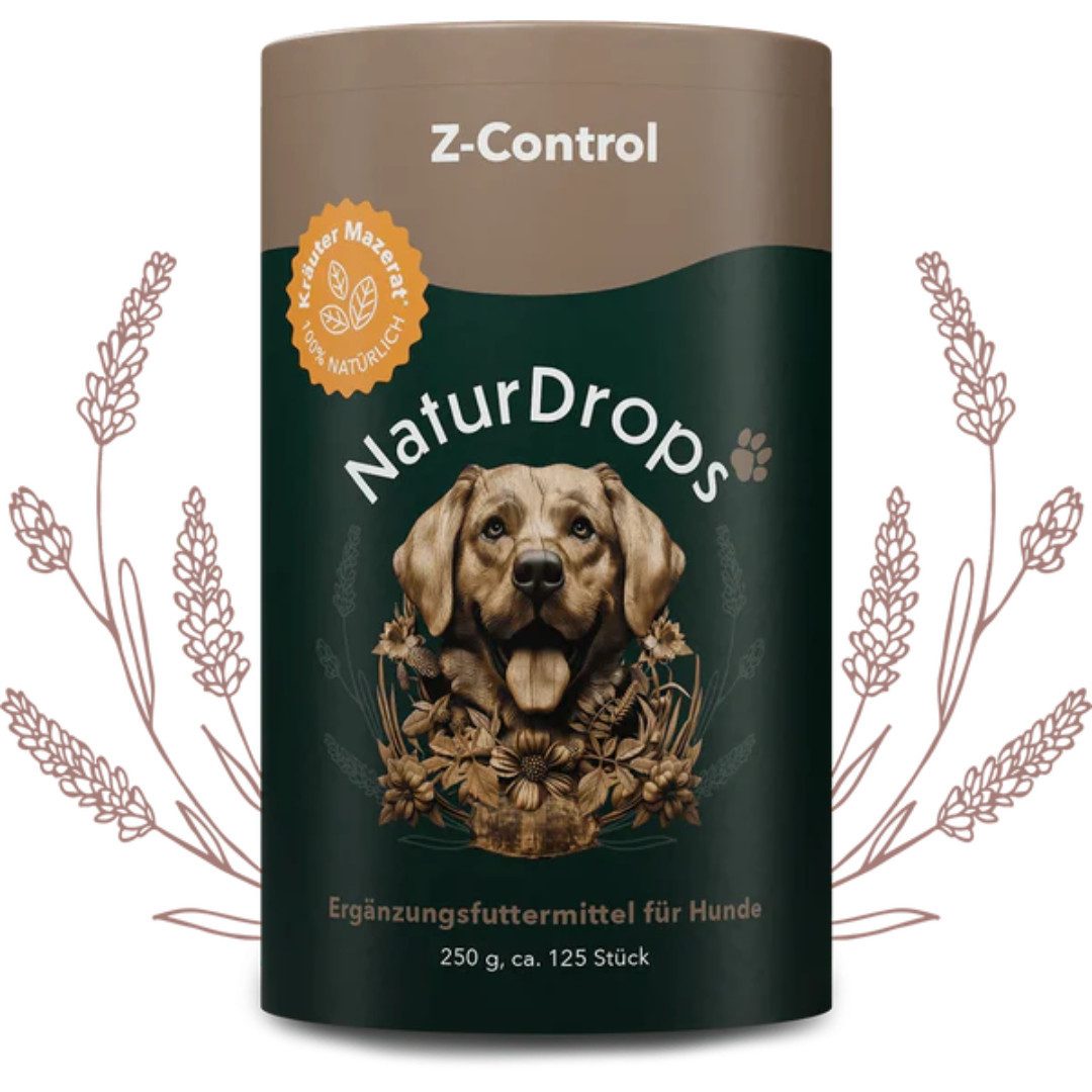 NaturDrops Z-Control Natürlicher Zeckenschutz für deinen Hund, Nahrungsergänzungsmittel für: Hunde