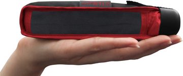 EuroSCHIRM® Taschenregenschirm Dainty, rot, extra flach und kurz