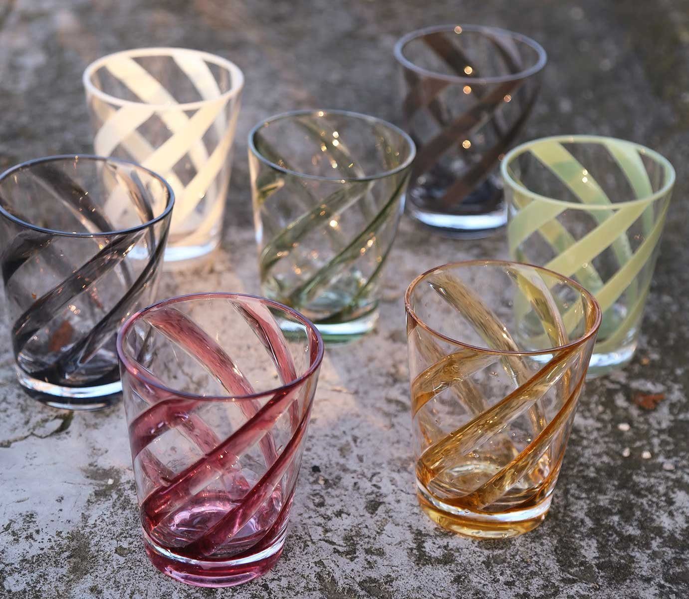Kiom Becher Trinkglas Acryl 9x11 Transparent, Kunststoff Spirale Black