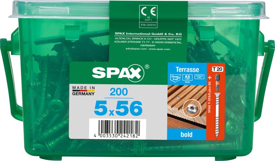 SPAX Terrassenschraube Spax Terrassenschrauben 5.0 x 56 mm TX 20 - 200