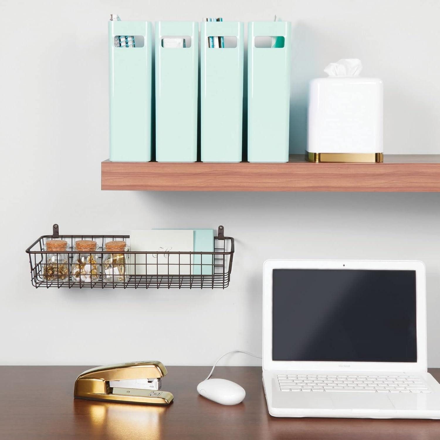 mDesign Aufbewahrungssystem mDesign Wandregal Ablage Ablagekorb Aufbewahrung Organizer 2er-Set M – Bild 2 von 5