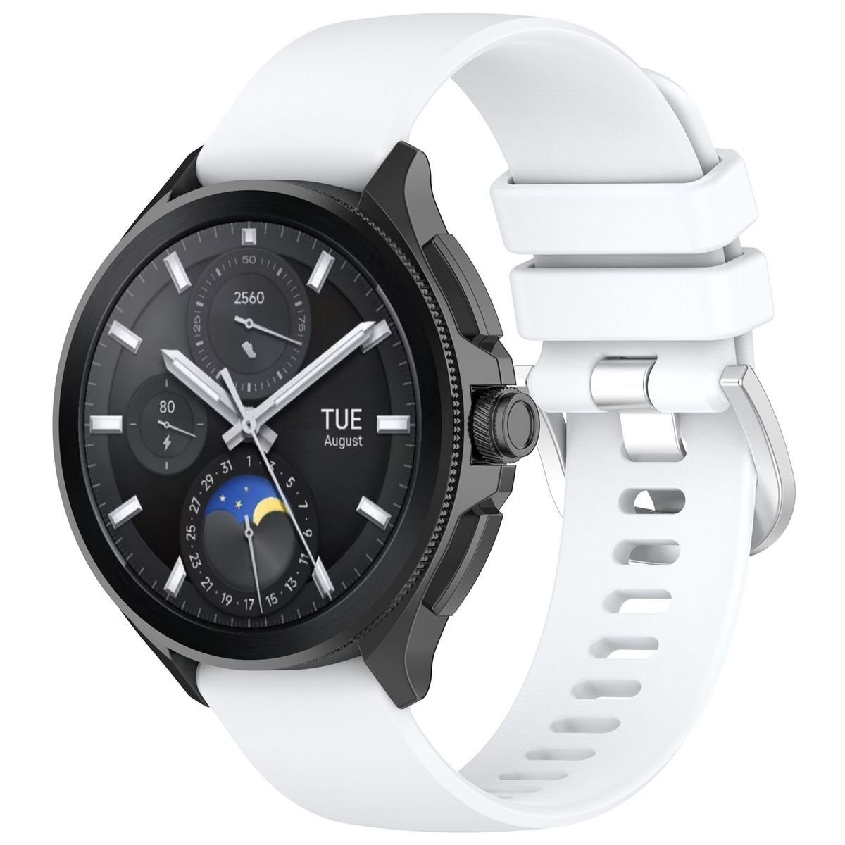 Wigento Smartwatch-Armband Für Xiaomi Watch S3 hochwertiges Glänzend Silikon Ersatz Armband Weiß