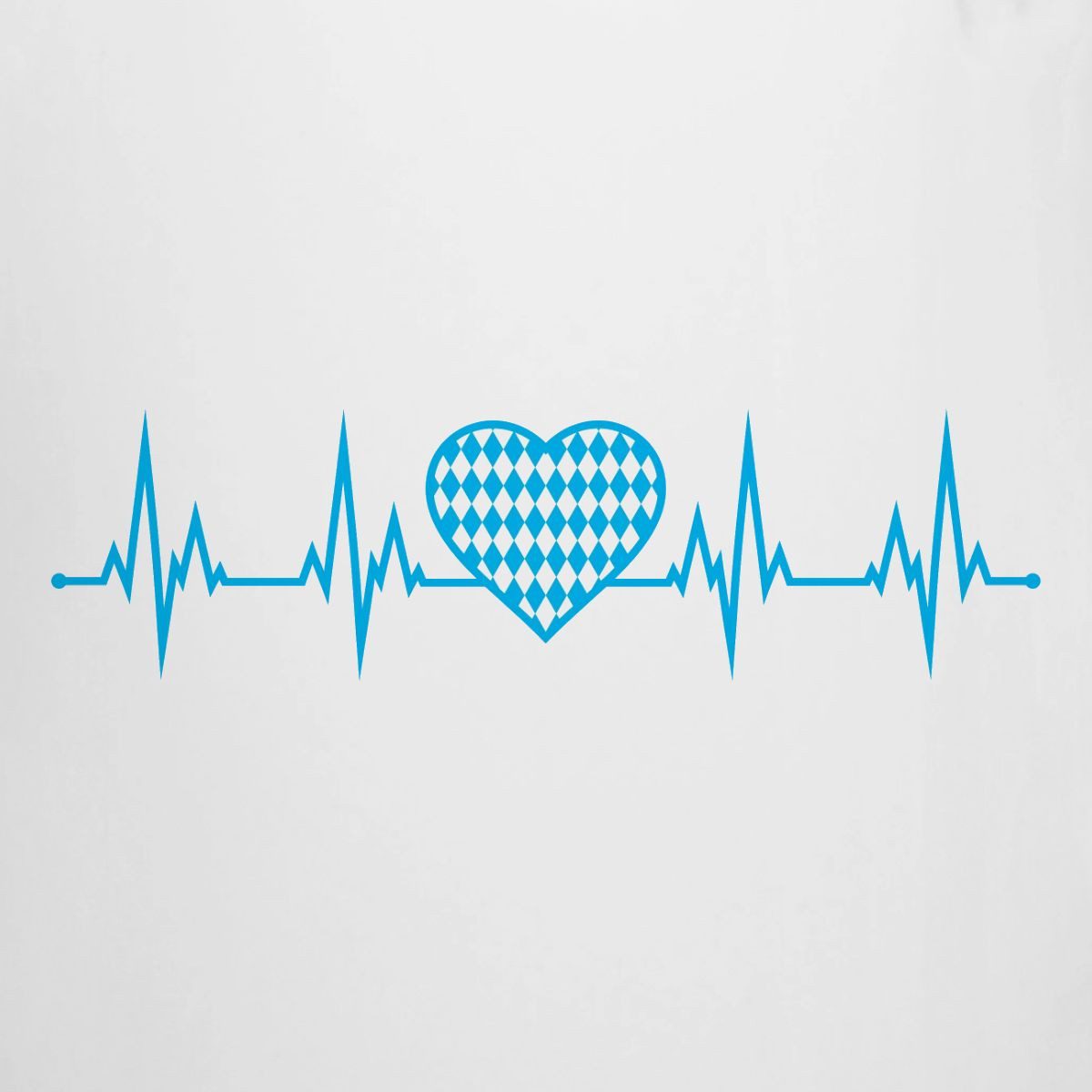 Spreadshirt Tasse Herzschlag Puls Frequenz Bayern EKG Blau Weiss Bierkrug, Keramik