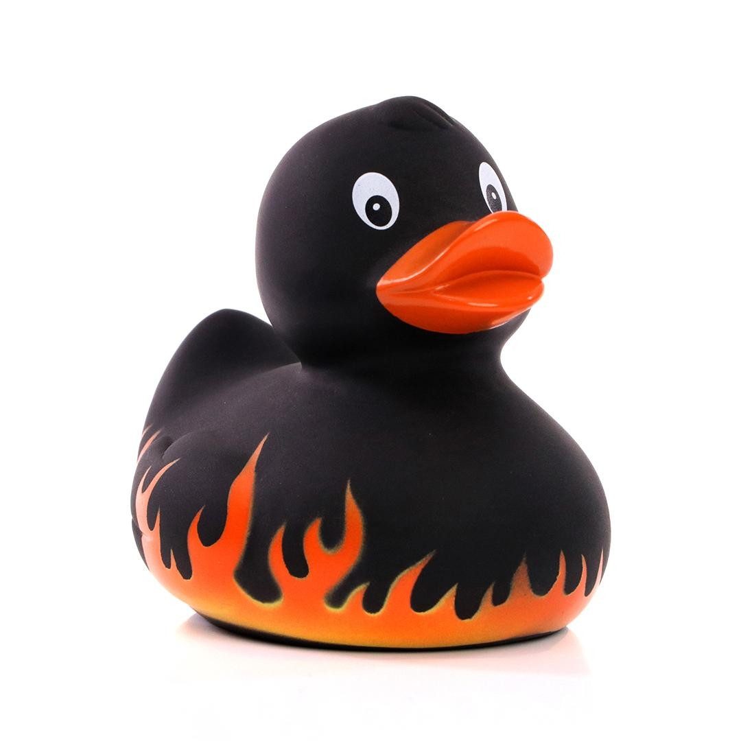 mbw Grußkarten Flammen – Rocker – Quietscheente - Badeente - ca. 8 cm gross