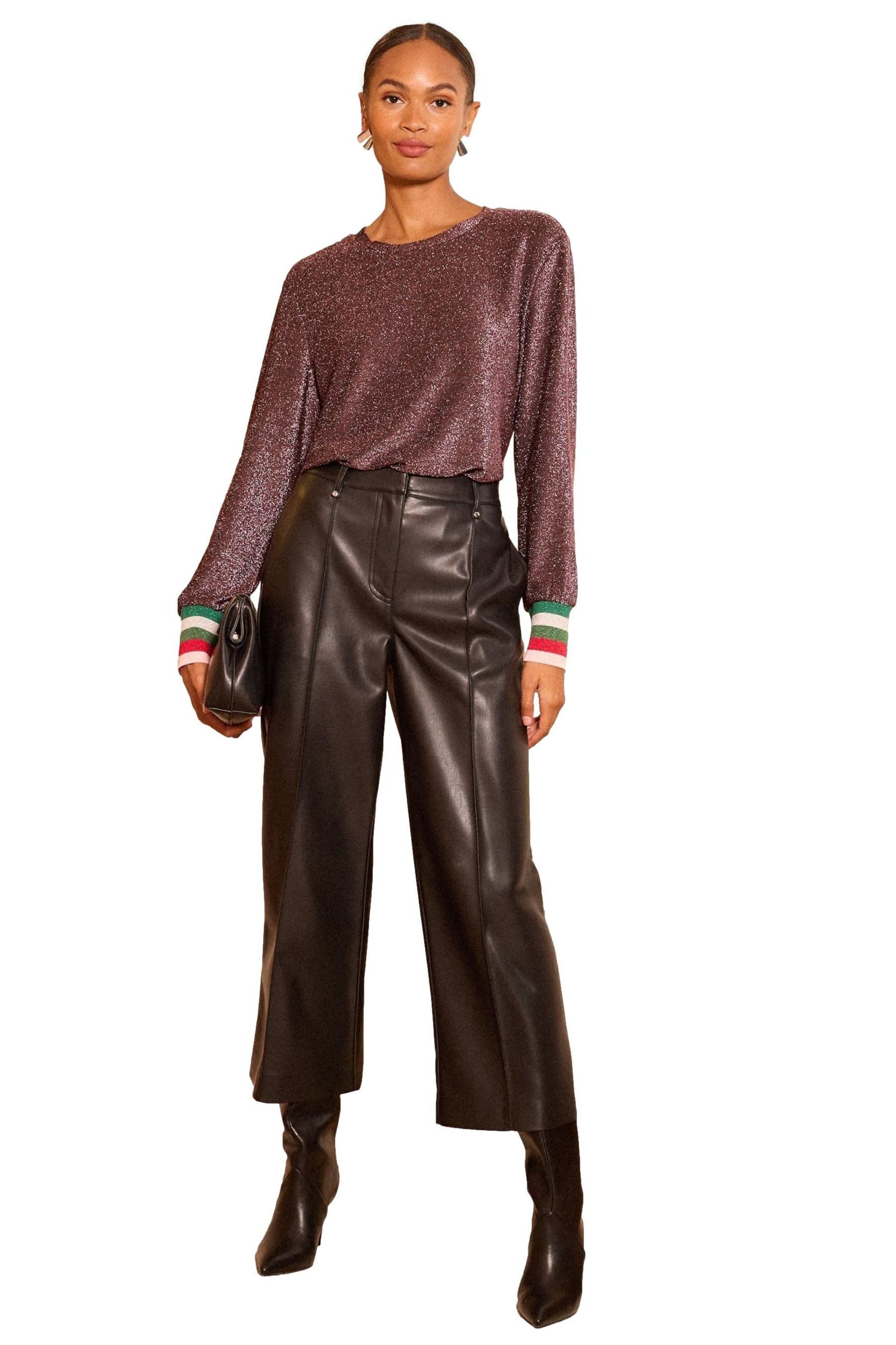 Love & Roses Sweater Love & Roses Oberteil aus Jersey mit Glitzer (1-tlg)