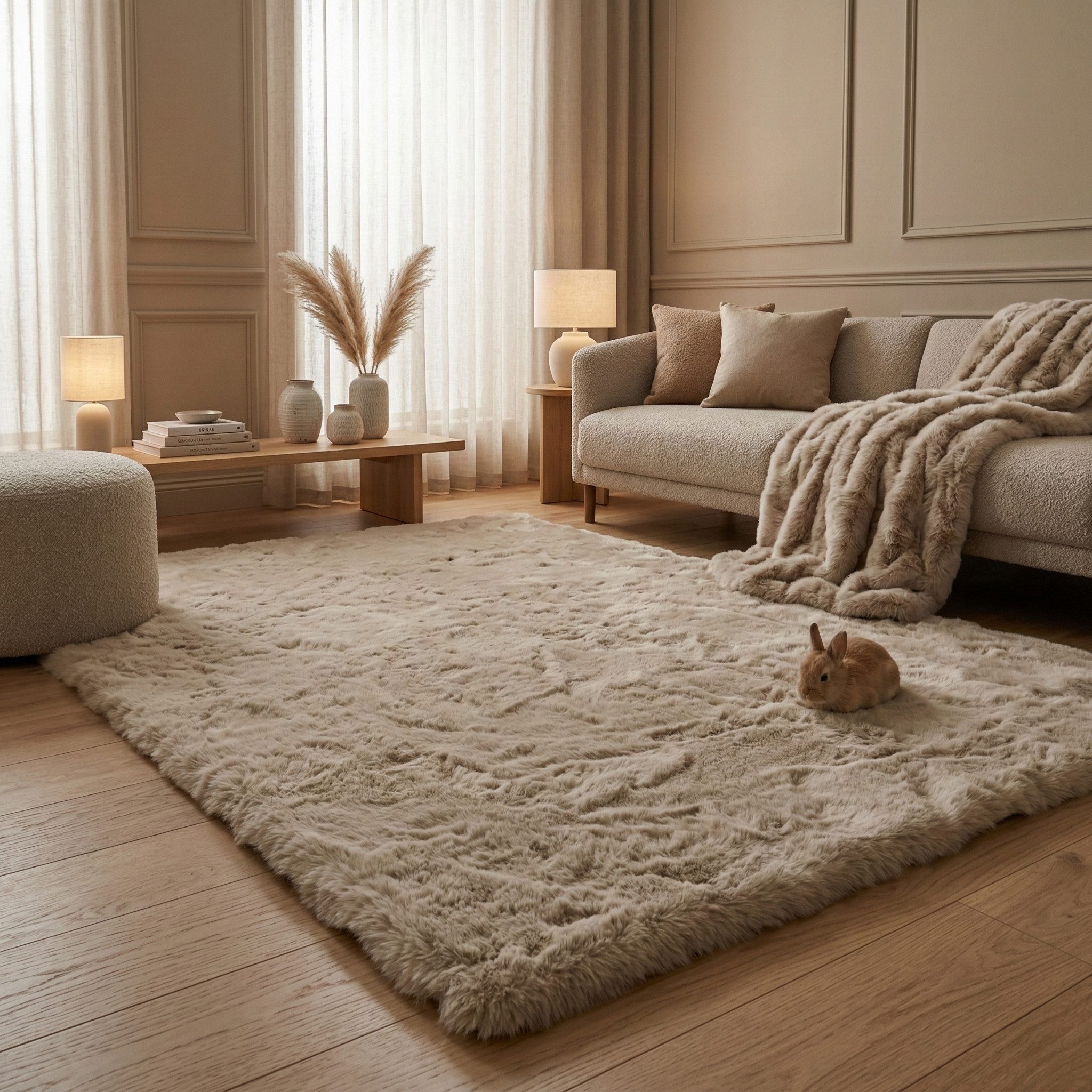 Consilio Concept Fellteppich Teppich Hasenfell Imitat HEAVEN Fell Hochflor rechteckig Höhe: 50 mm – Bild 3 von 4