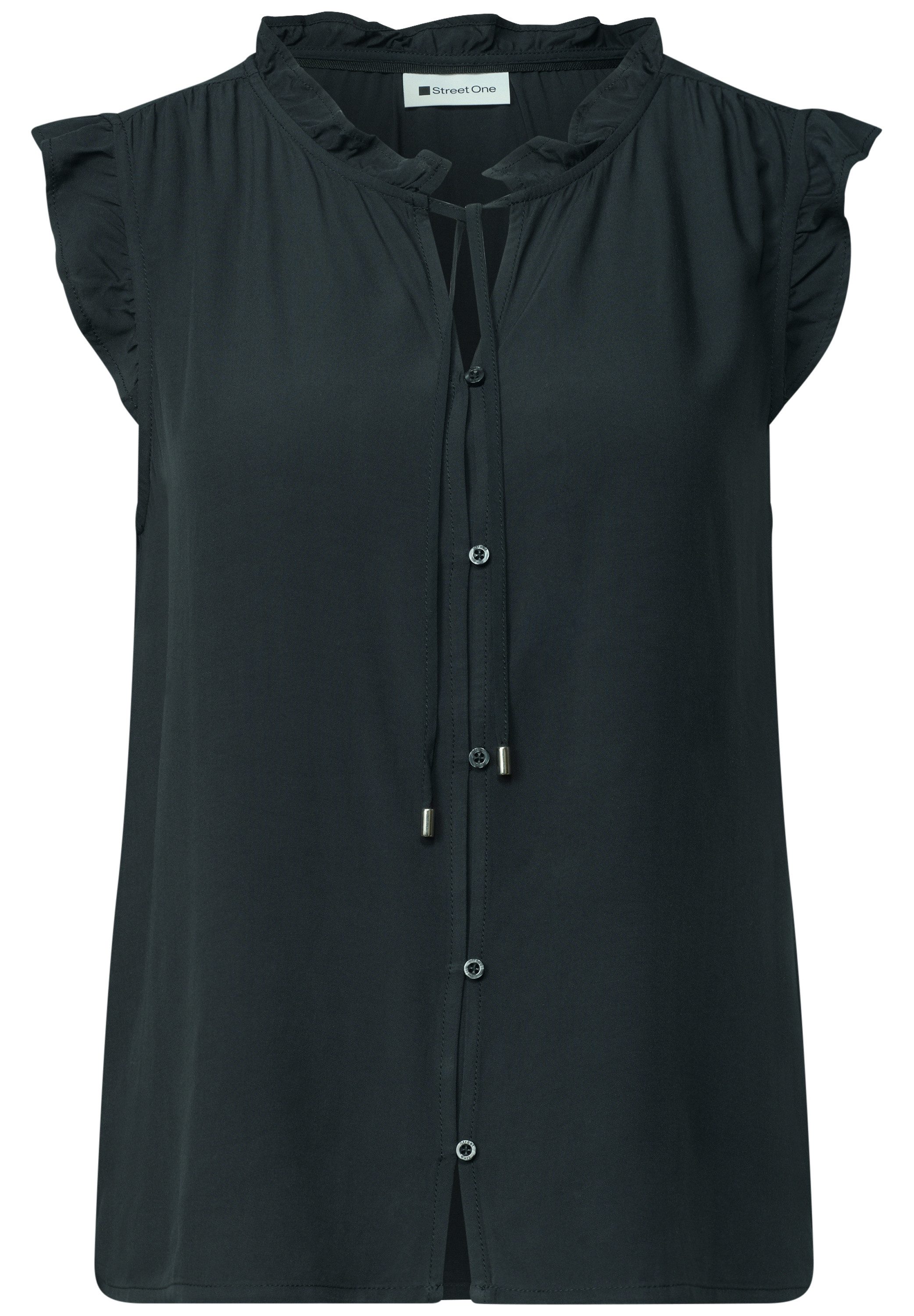 STREET ONE Shirtbluse Sommertop - Split Neck mit Rüschen und Bändern – Bild 5 von 5