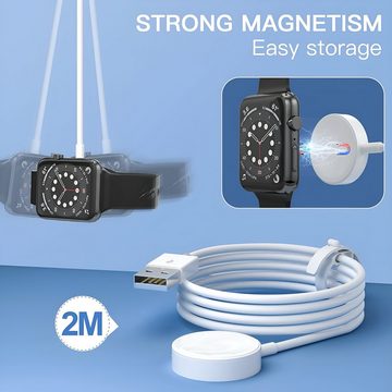 Cyoo 2in1 Ladekabel Wireless Lightning USB Kabel Smartwatch Apple i Watch Induktions-Ladegerät (Set, 1-tlg., Kabel USB Wireless auf Lightning, Schnellladung, Magnetisch, Universal, Überladungsschutz)