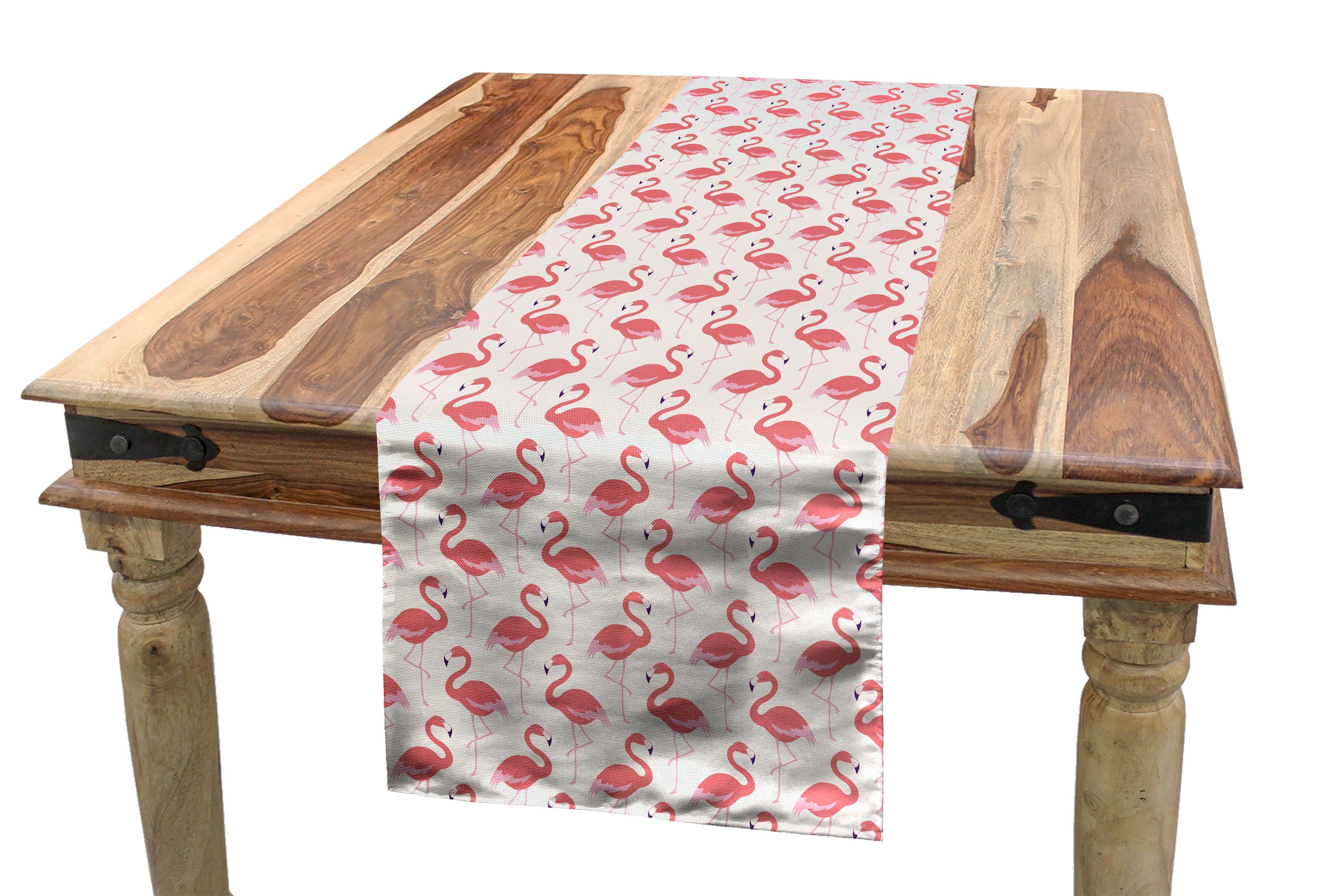 Abakuhaus Tischläufer Esszimmer Küche Rechteckiger Dekorativer Tischläufer, Flamingo Exotische Fantasie Fauna