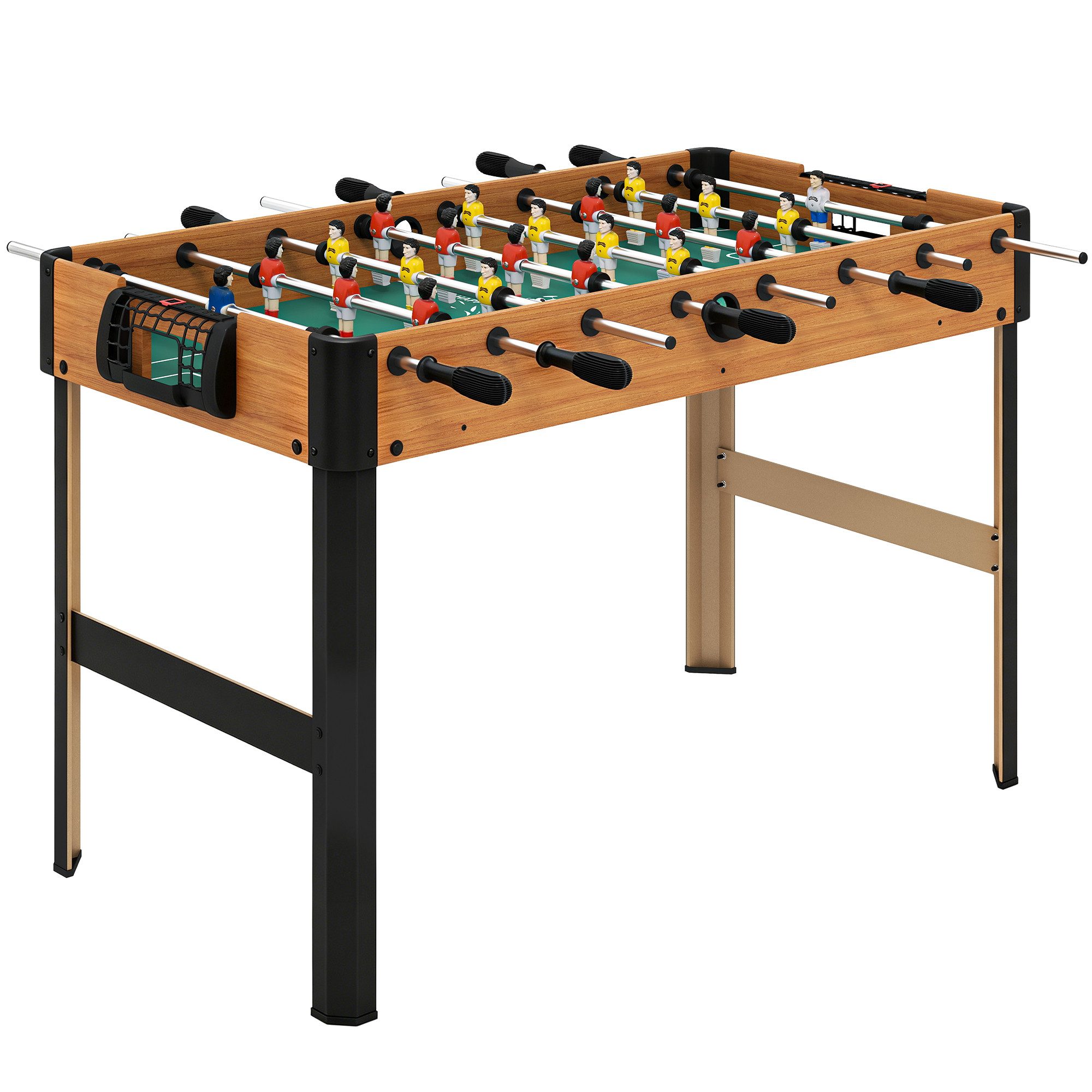 HOMCOM Kickertisch mit Punktezähler (Tischfußball, 1-tlg., Spieltisch), für Spielzimmer, Mehrfarbig